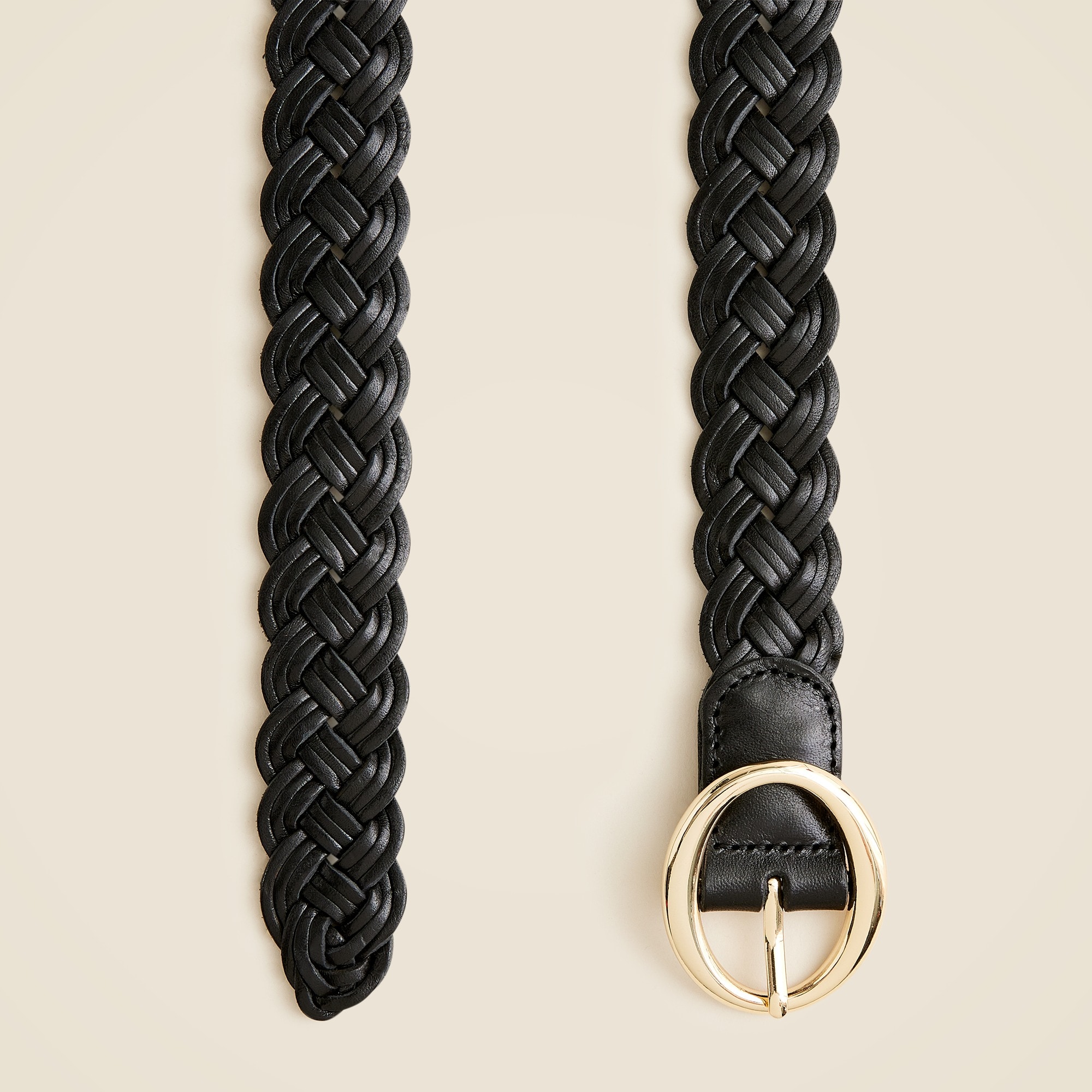 Braided Italian leather belt