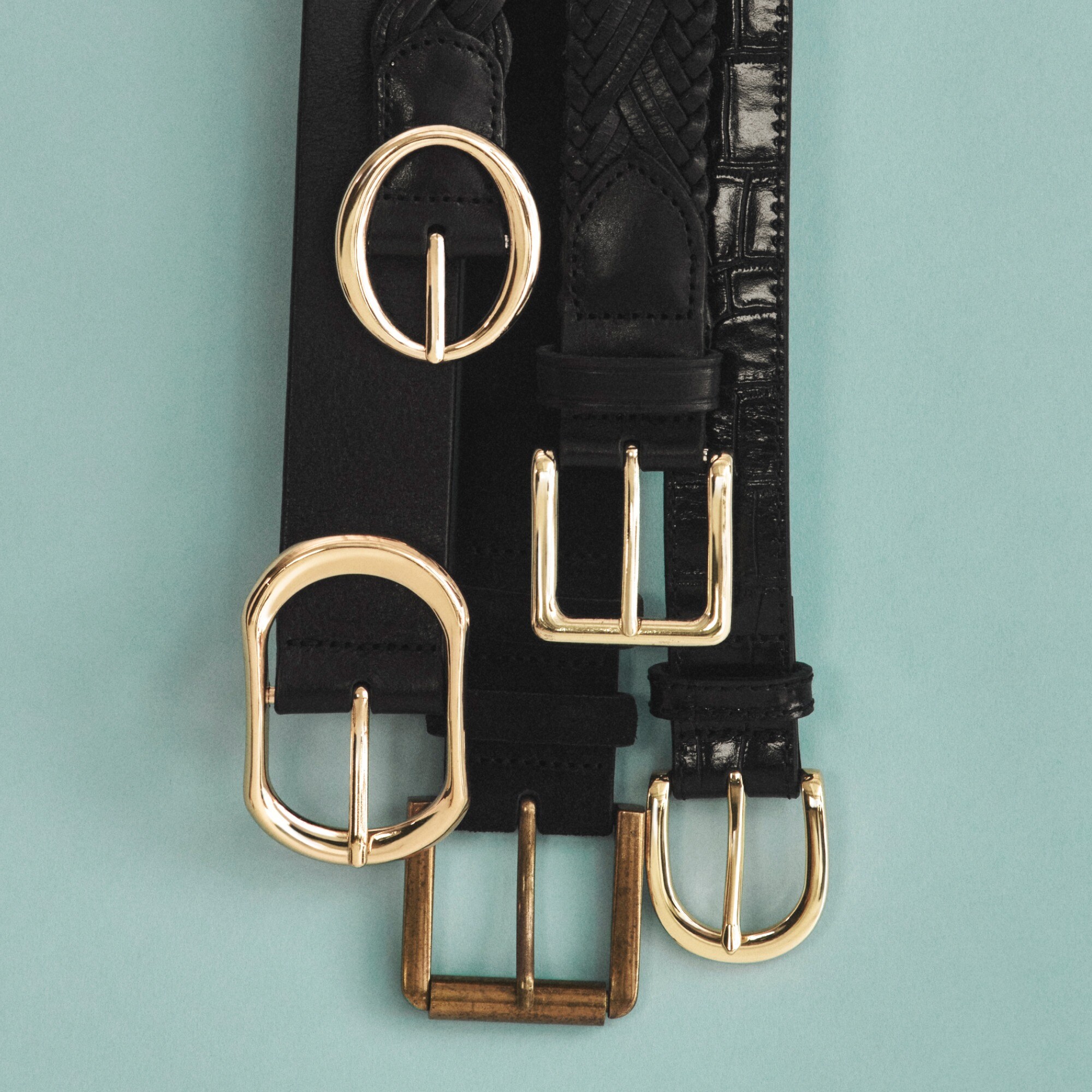 Braided Italian leather belt