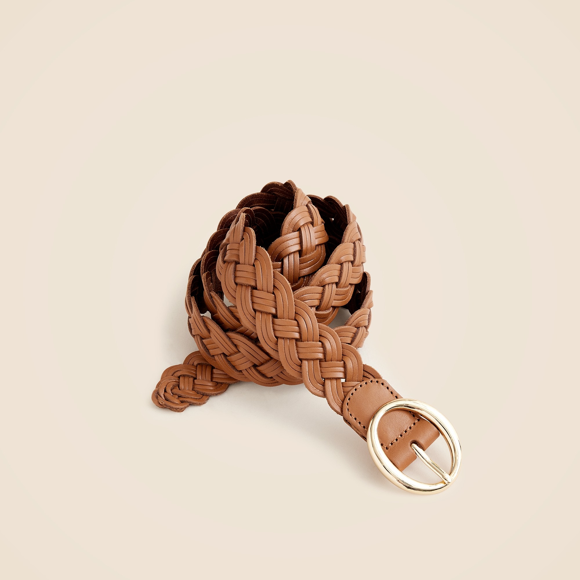 Braided Italian leather belt