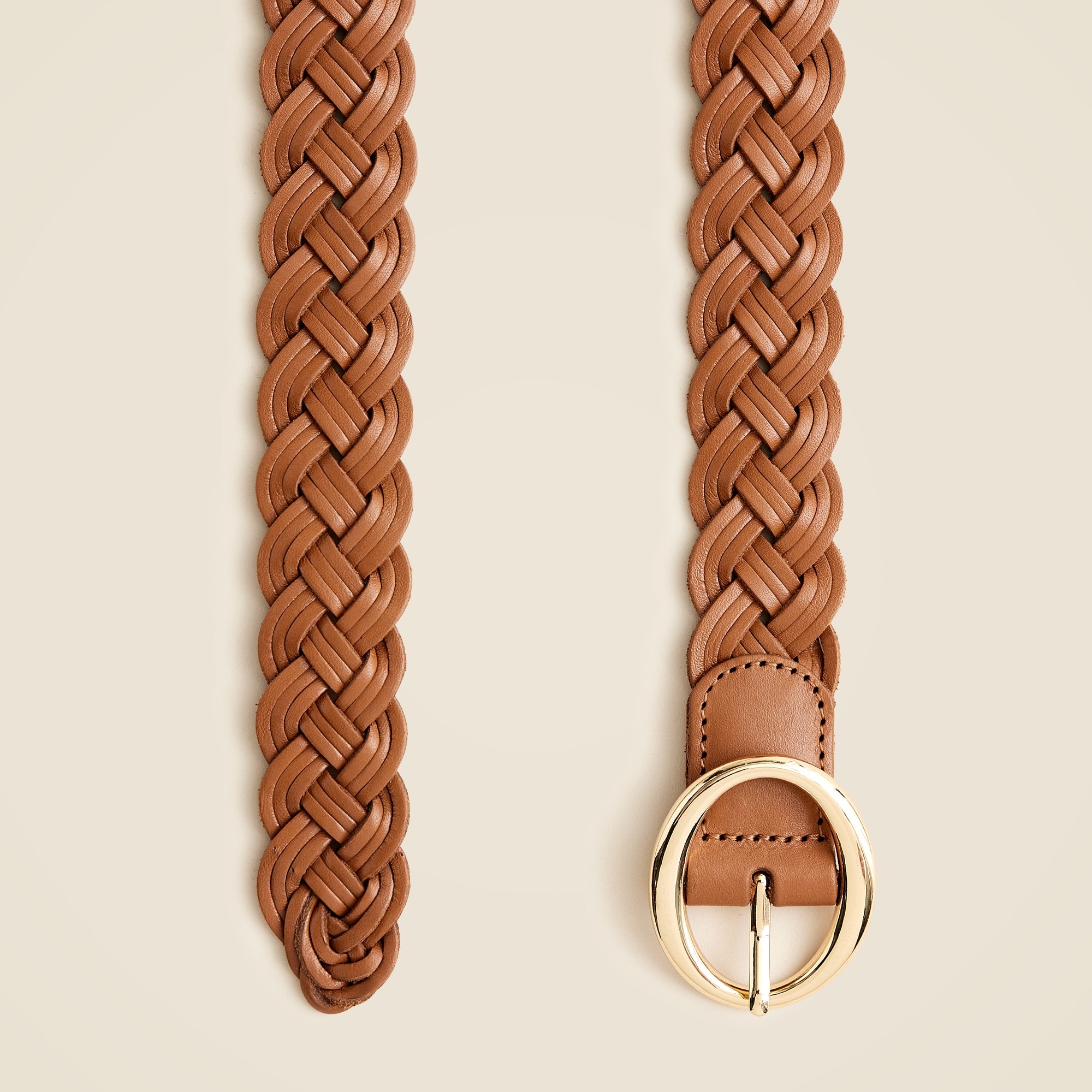 Braided Italian leather belt