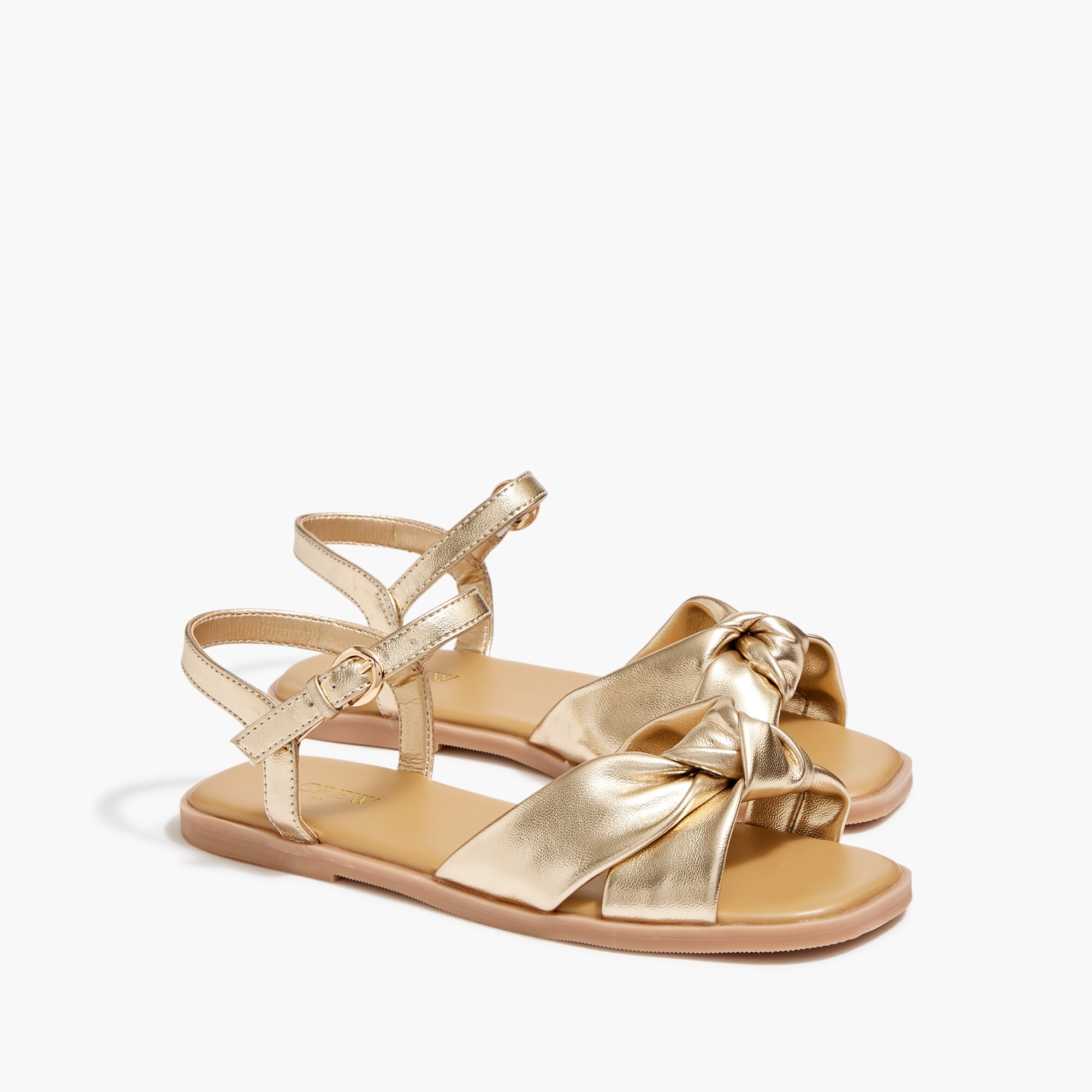  Girls' square-toe knot sandals