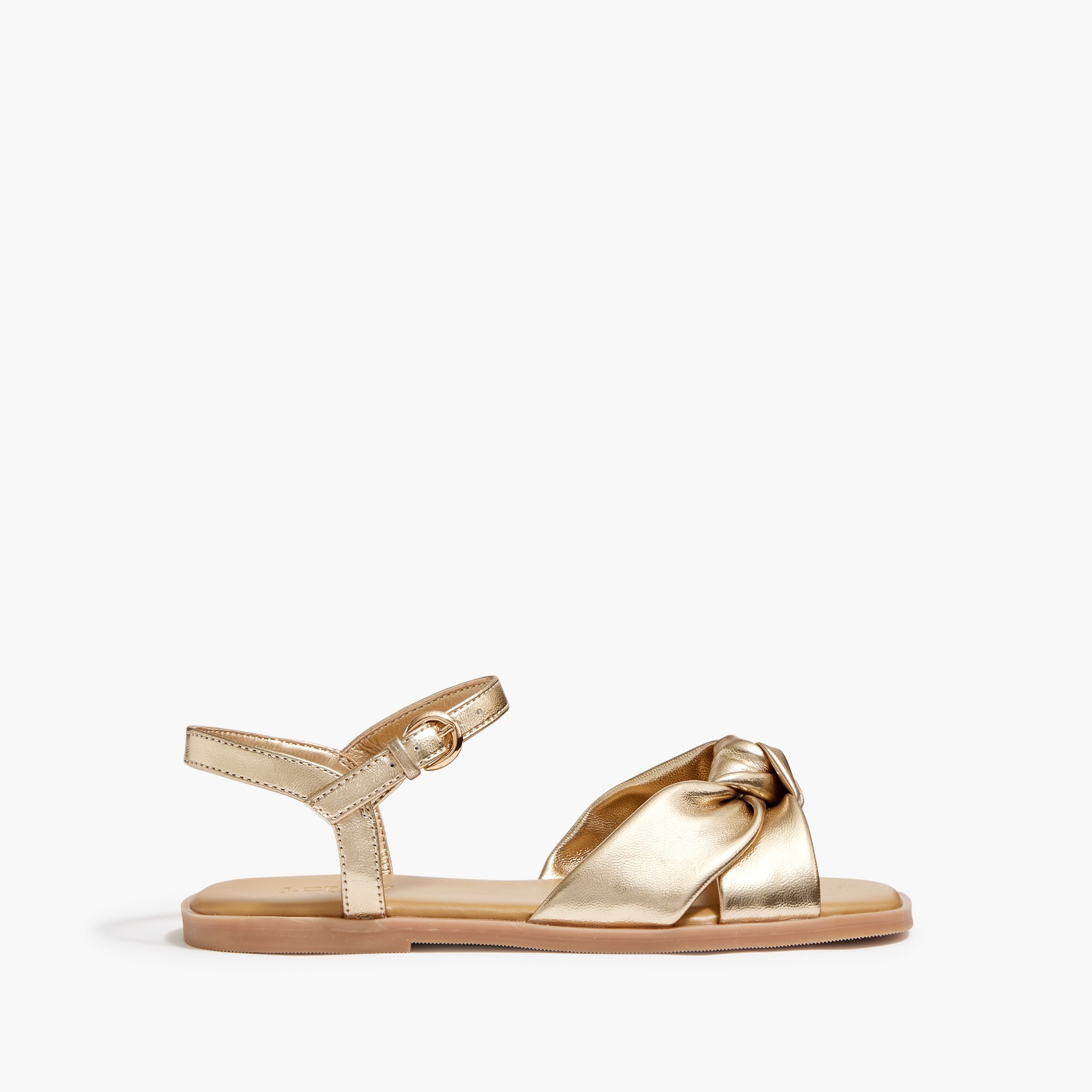 Girls' square-toe knot sandals