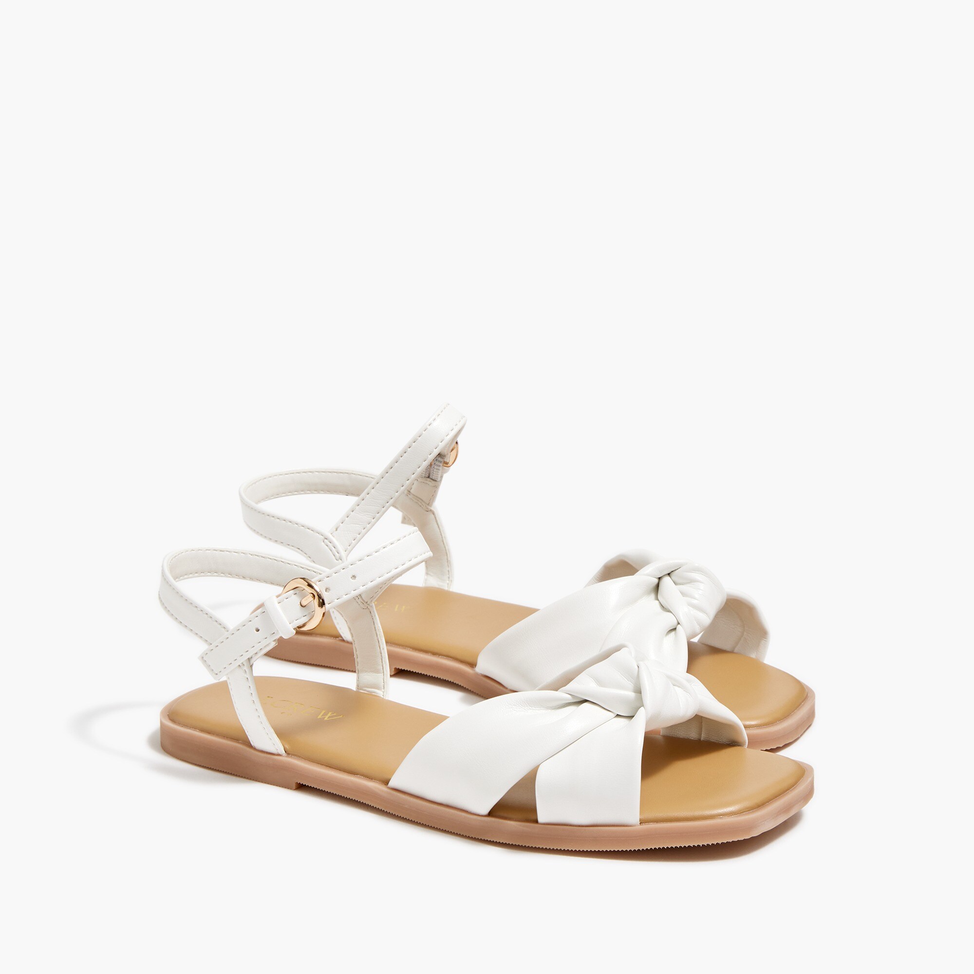  Girls' square-toe knot sandals