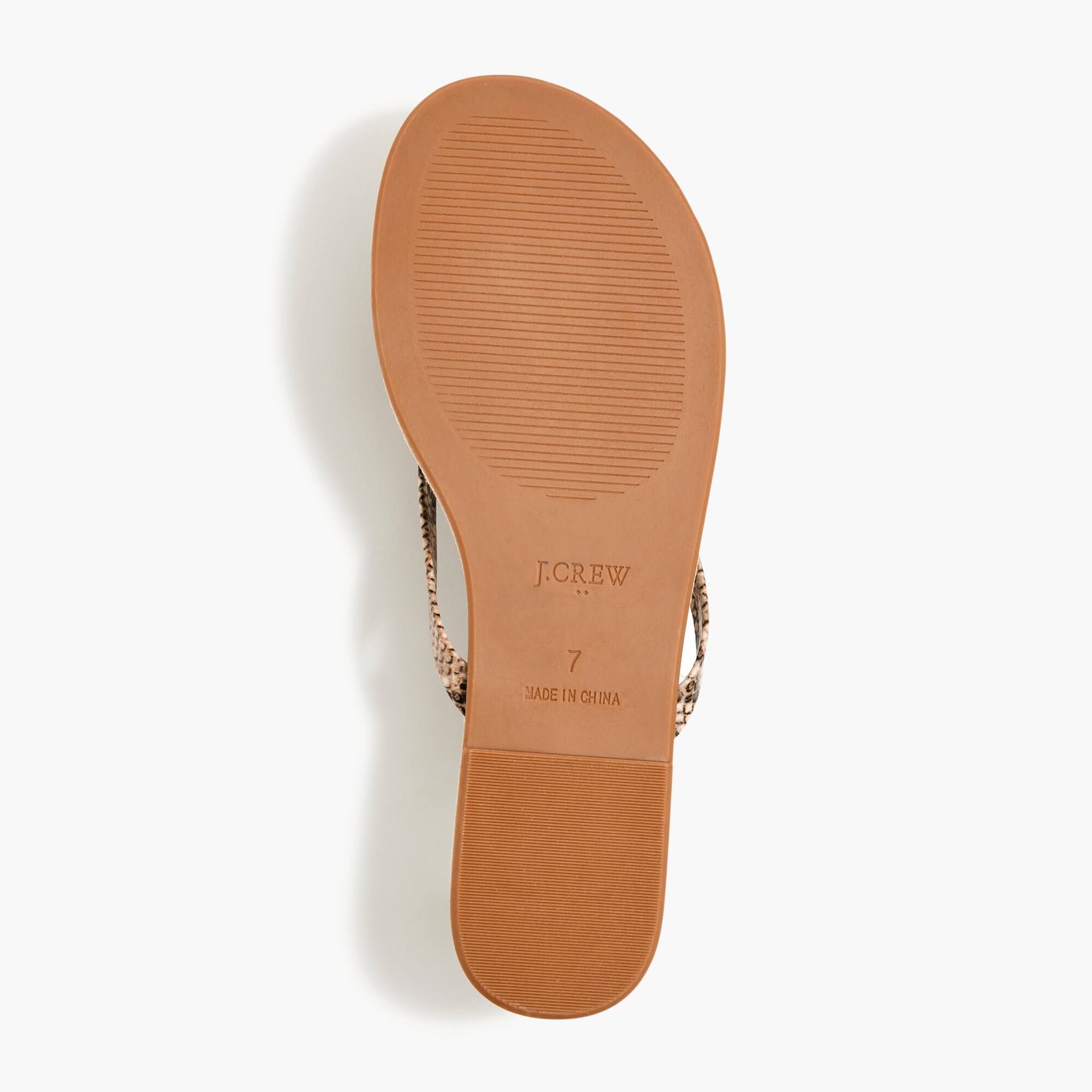 Faux-snakeskin flip flops