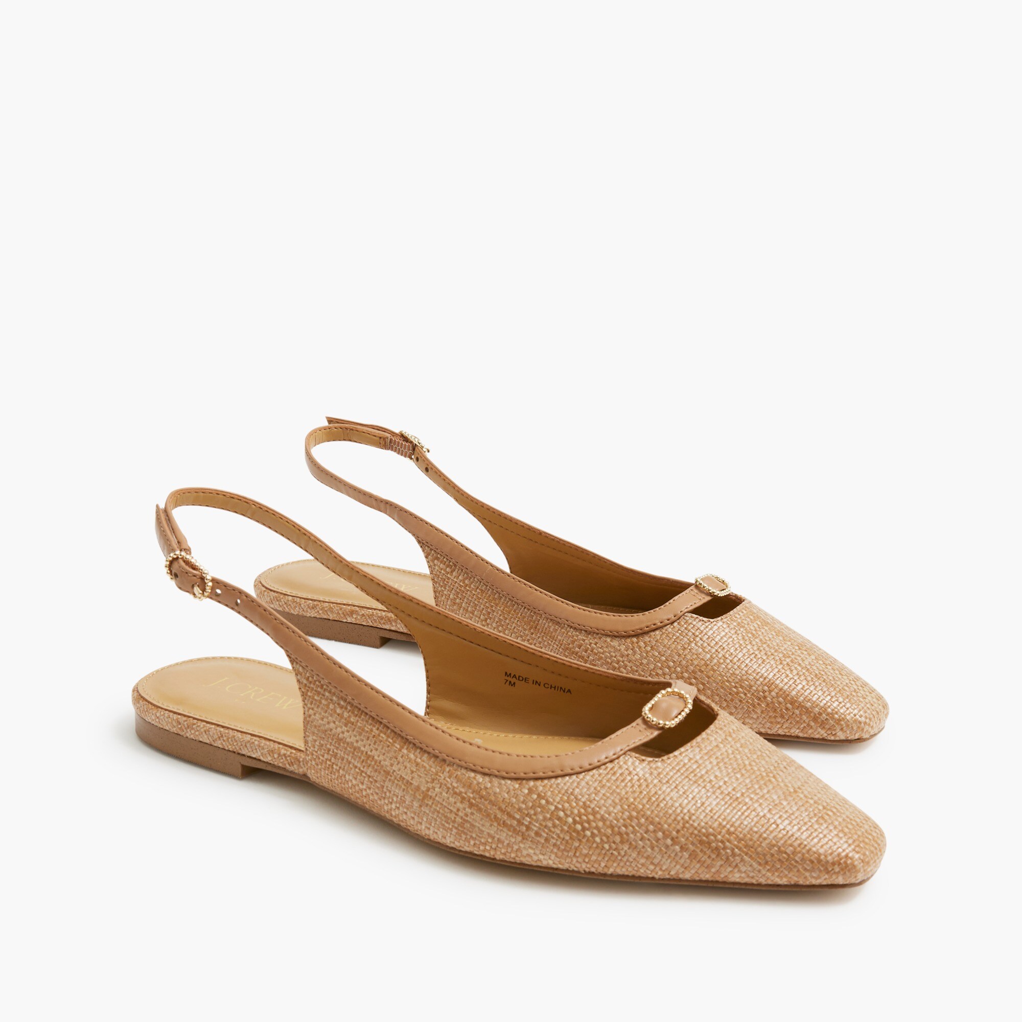 woven slingback flats for women