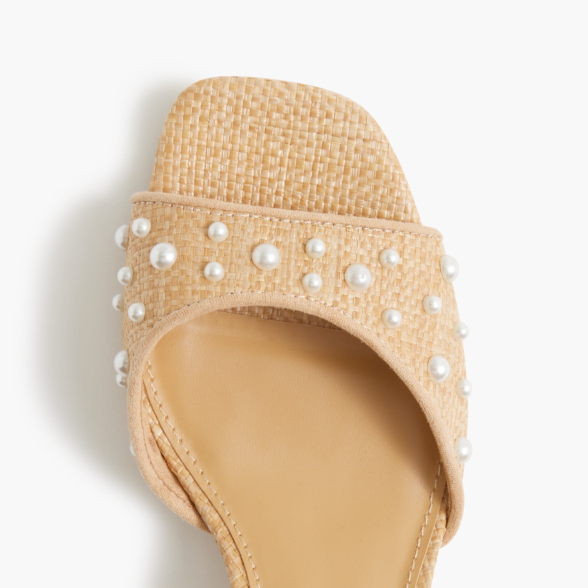 Woven pearl heeled sandals