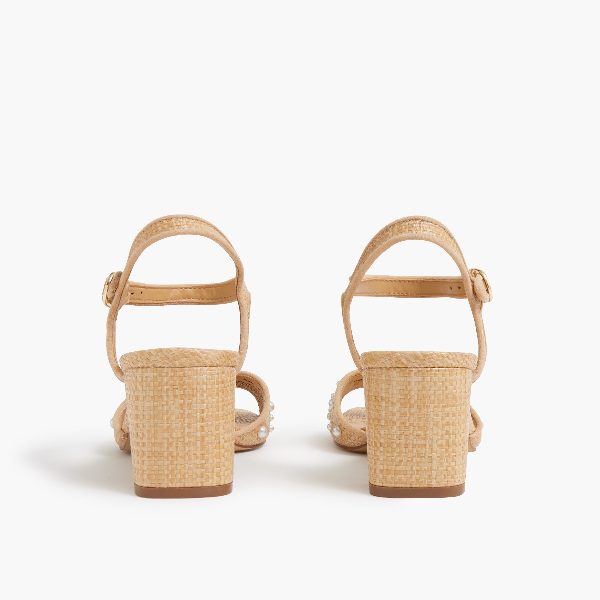 Woven pearl heeled sandals
