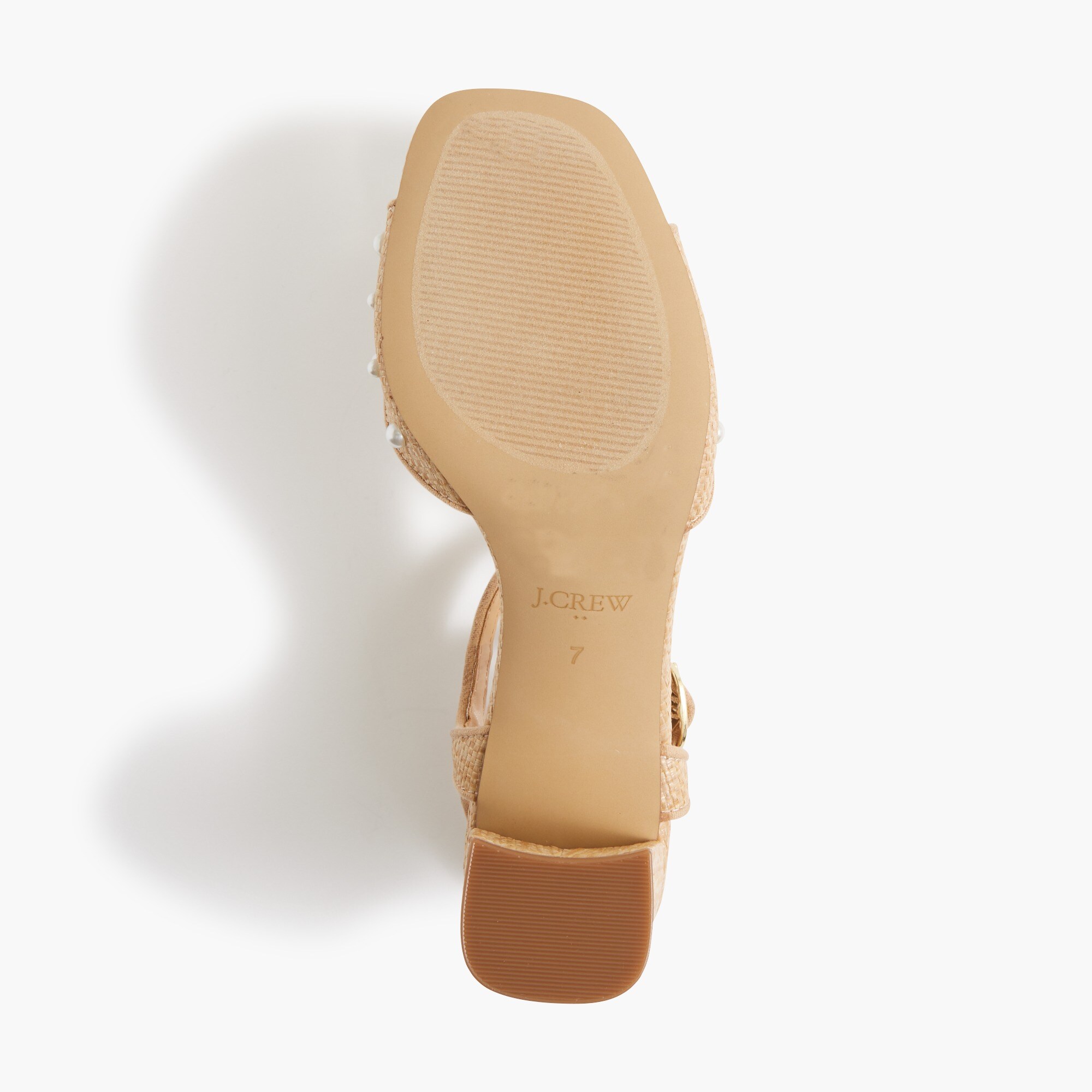 Woven pearl heeled sandals