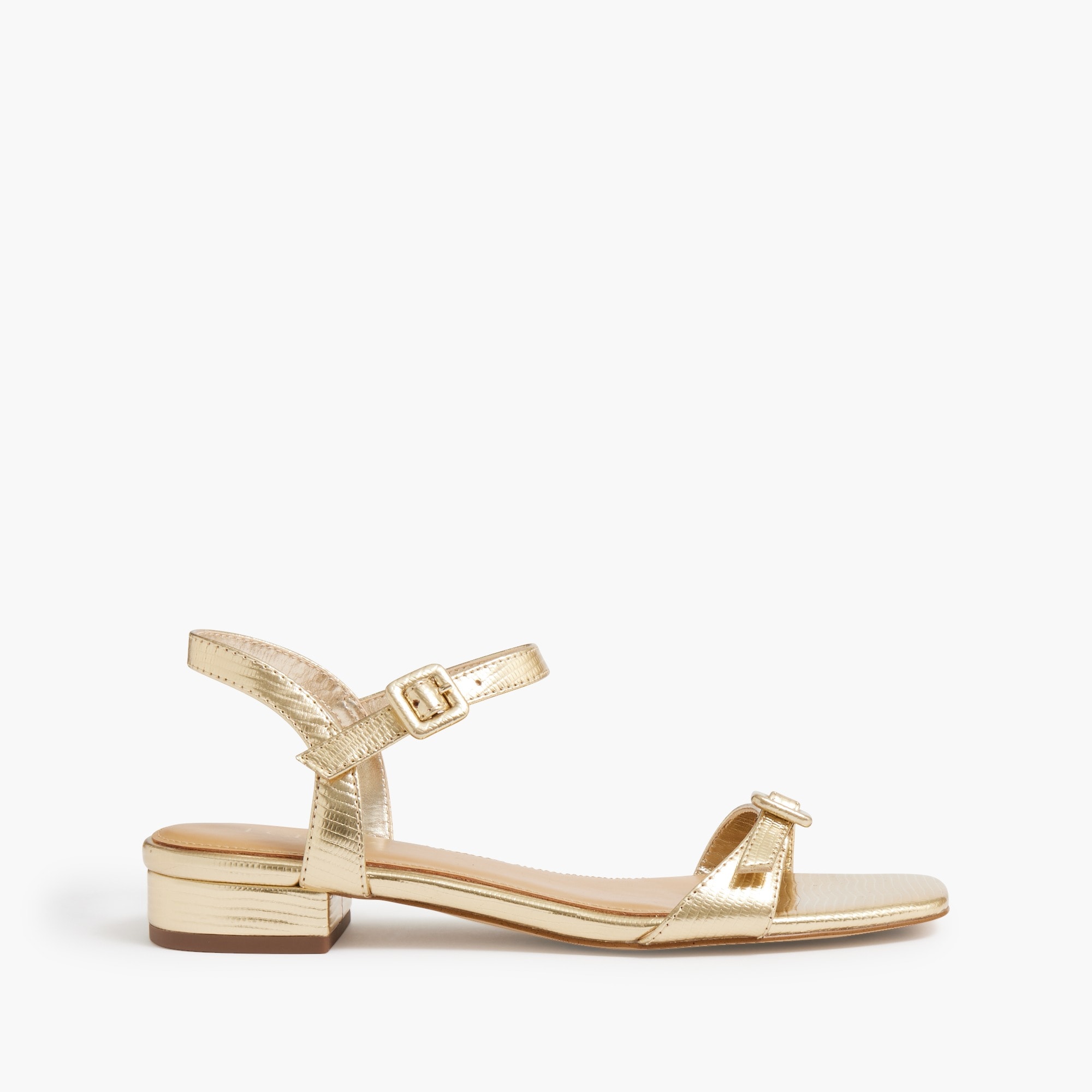 Textured ankle-strap sandals
