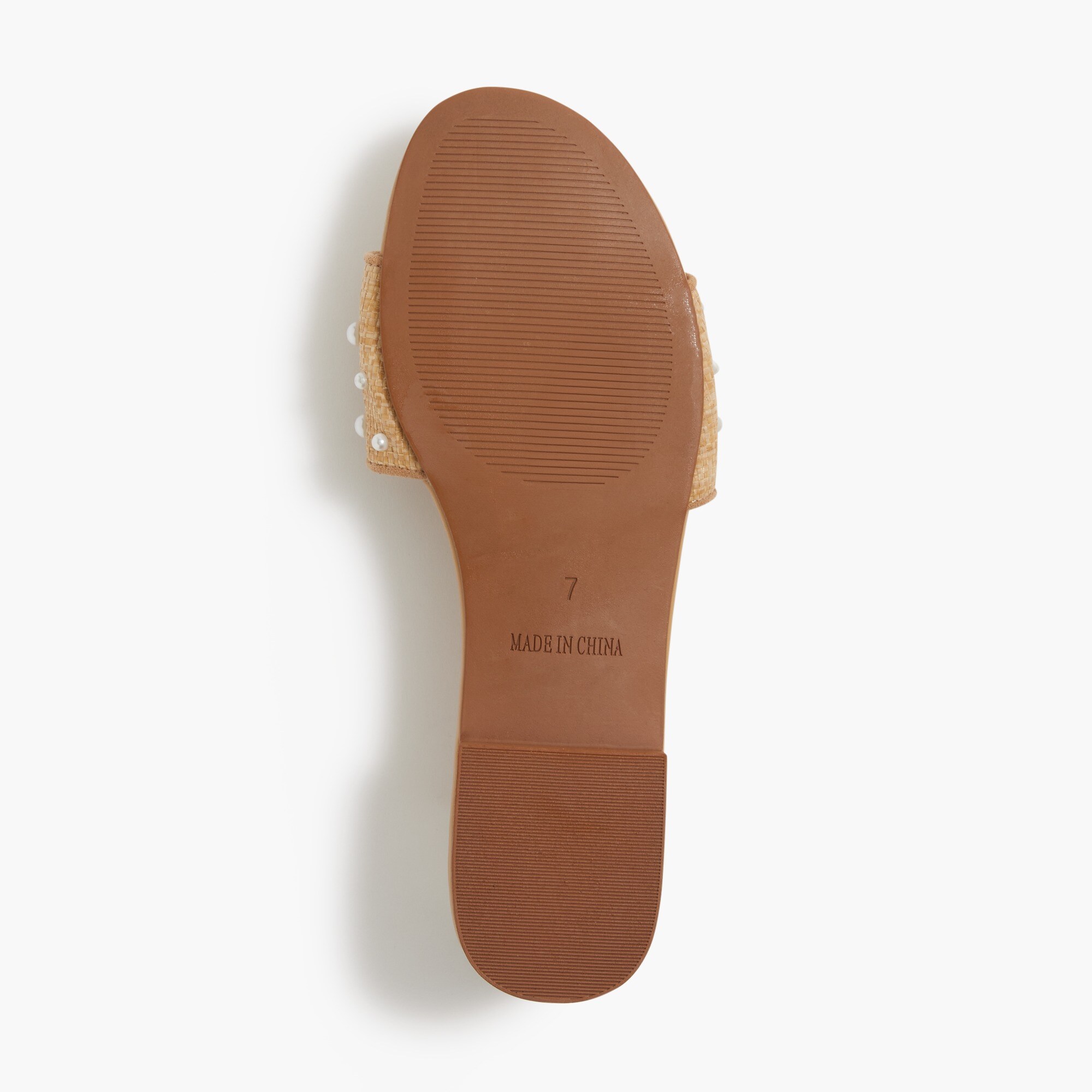 Woven pearl slide sandals