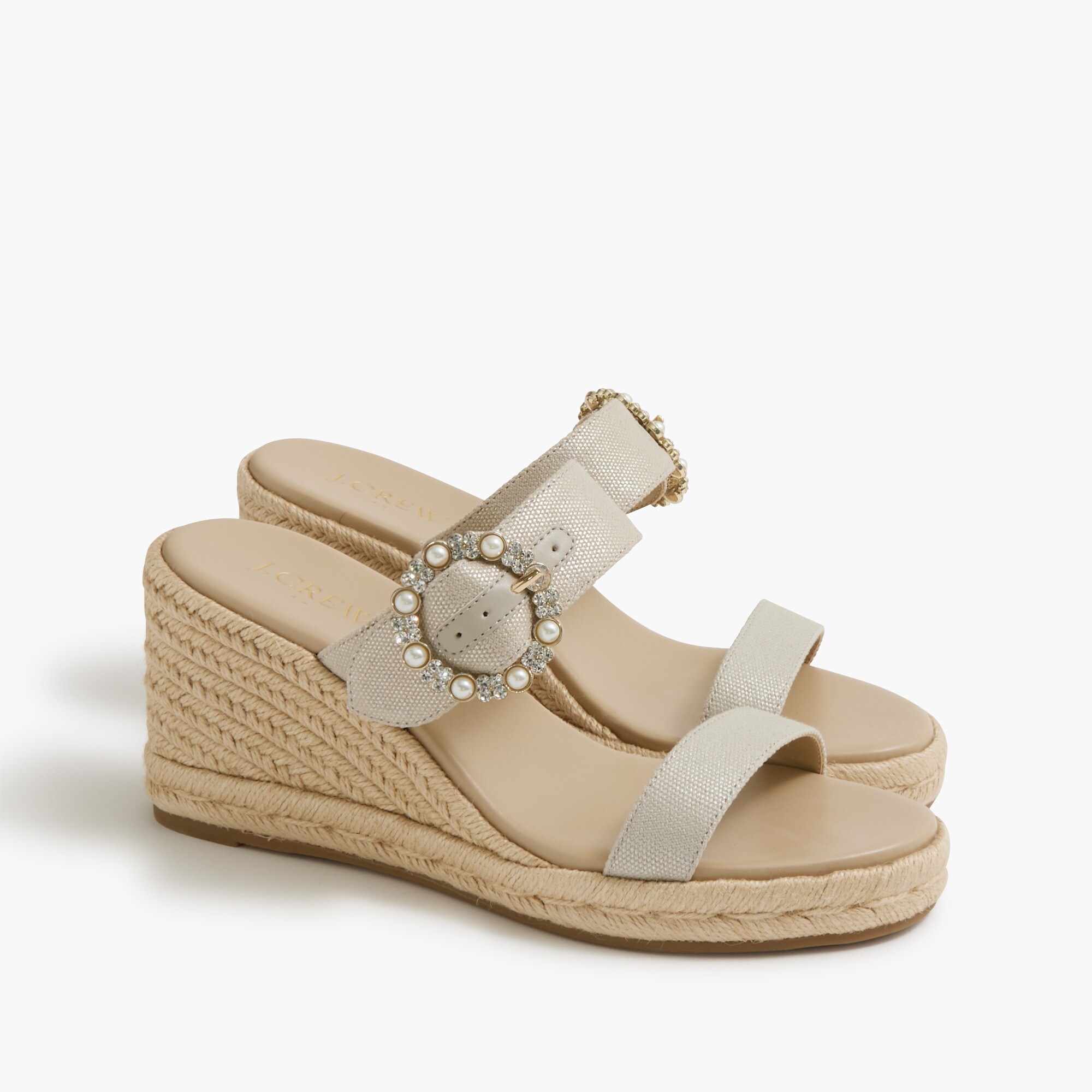 embellished espadrille wedges for women