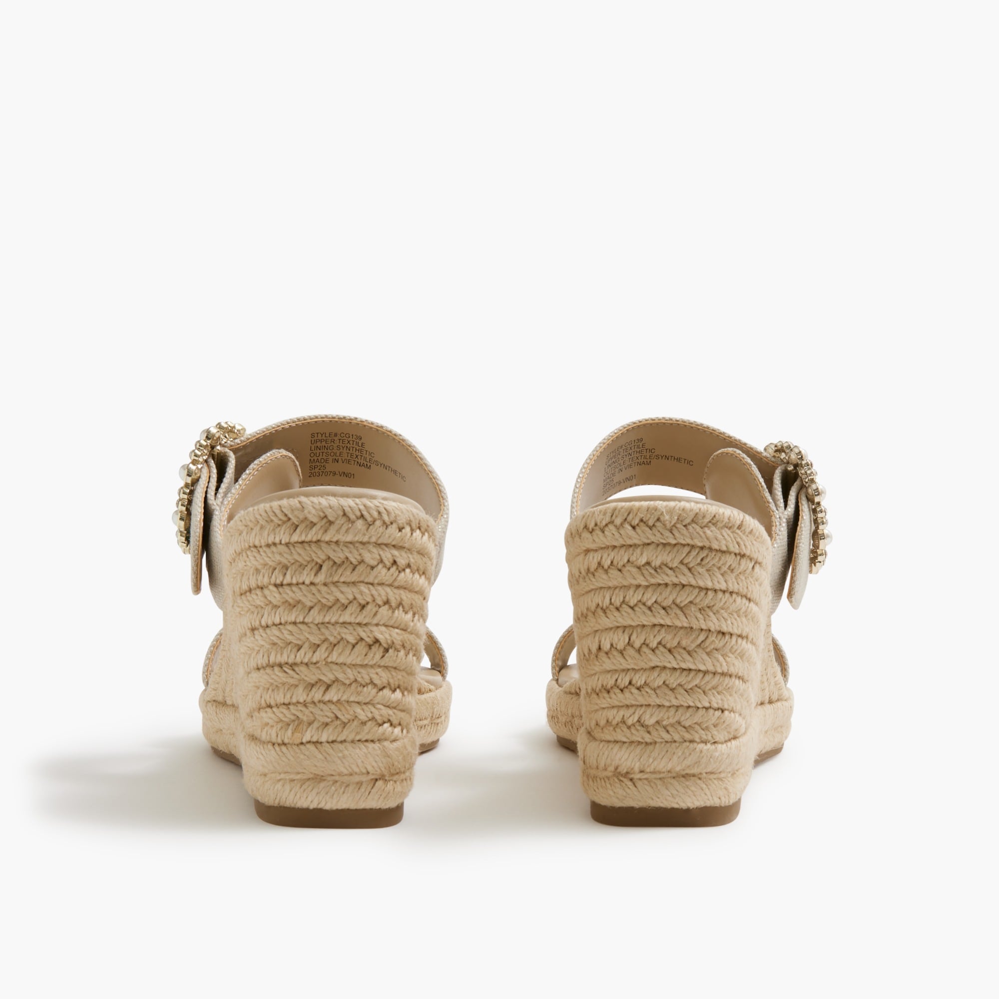 Embellished espadrille wedges