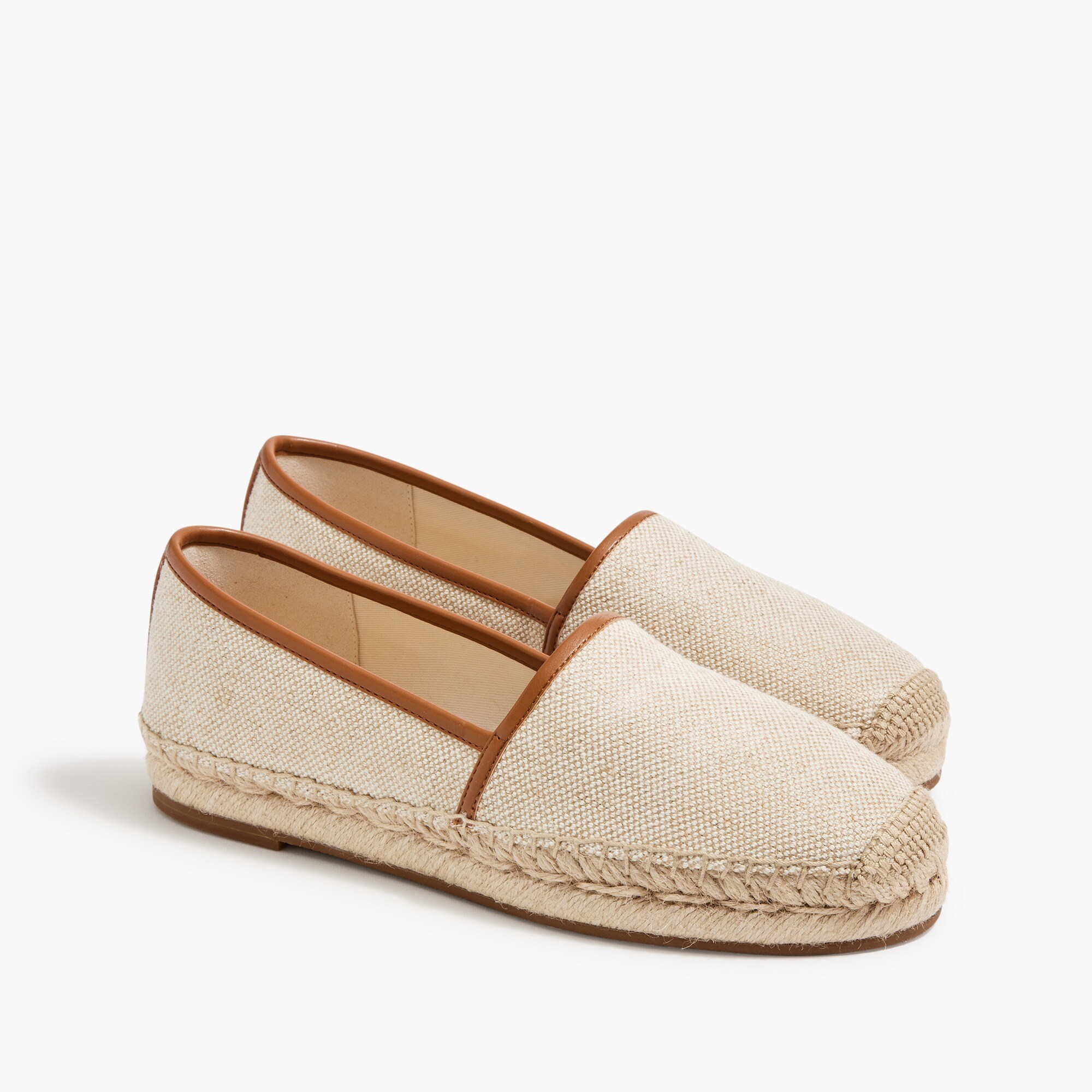canvas espadrille slip-on flats for women