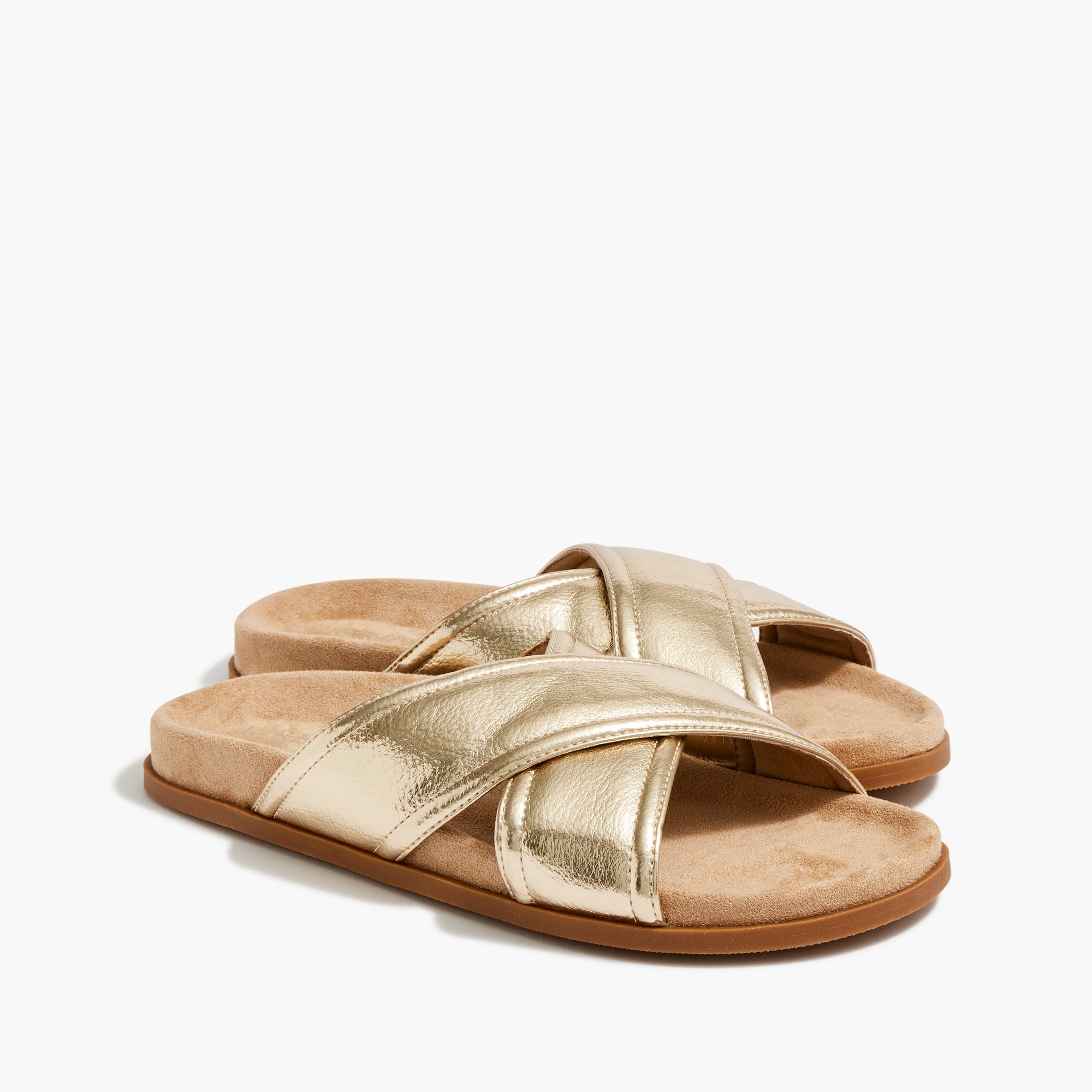 Crisscross slide sandals