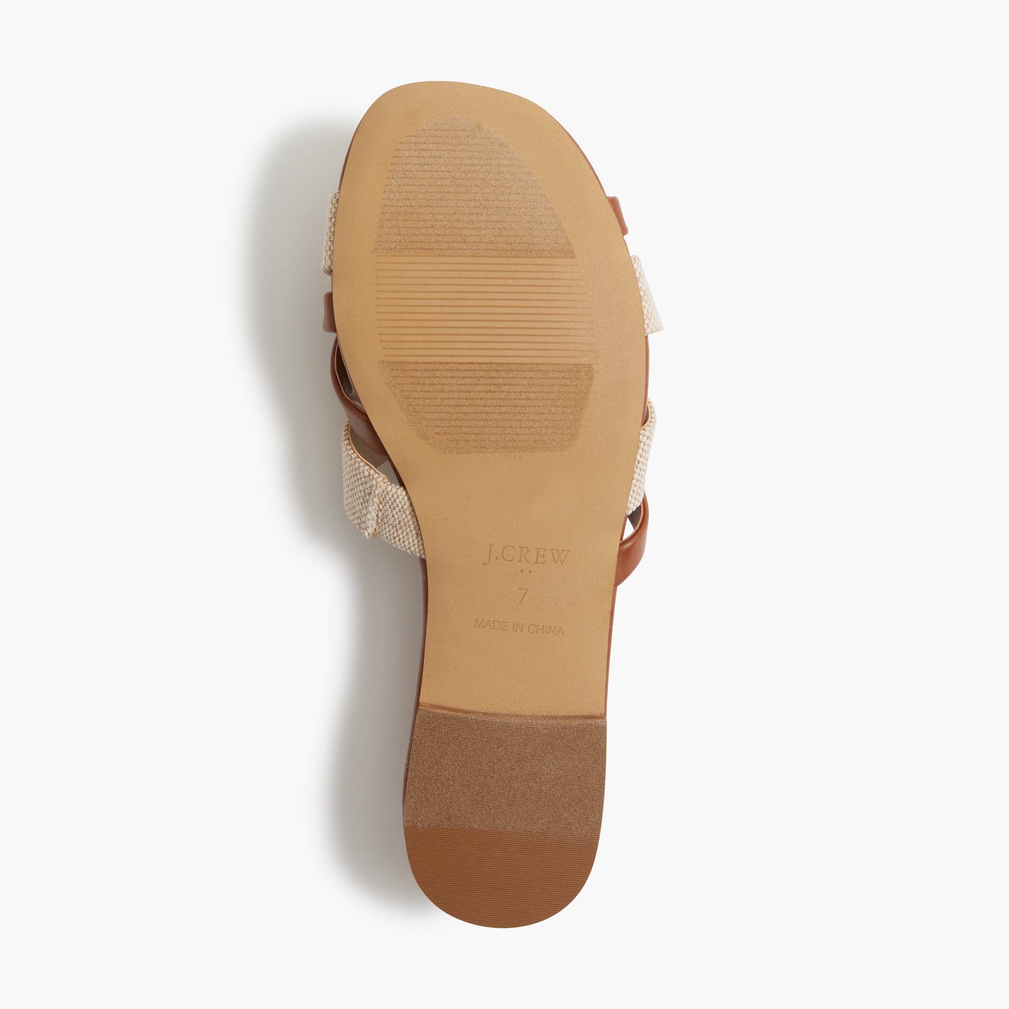 Mixed crisscross slide sandals