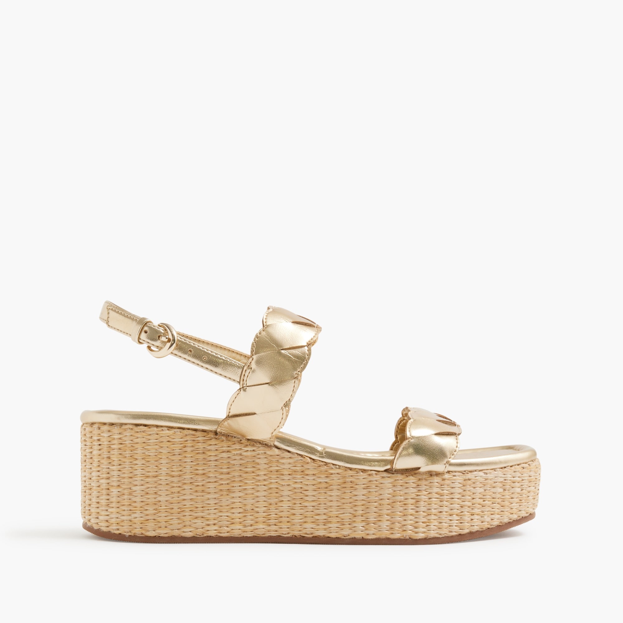 Braided wedge sandals
