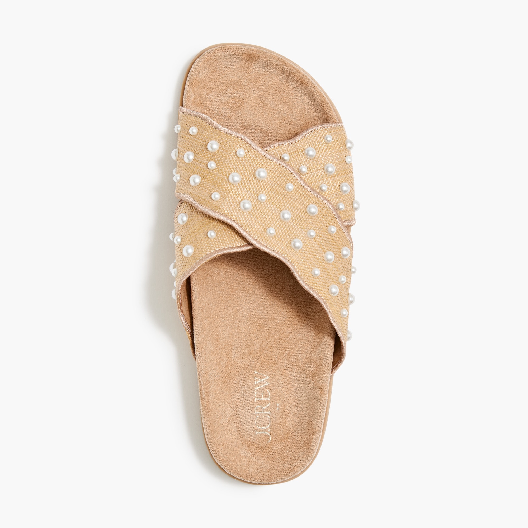 Scalloped slide sandals