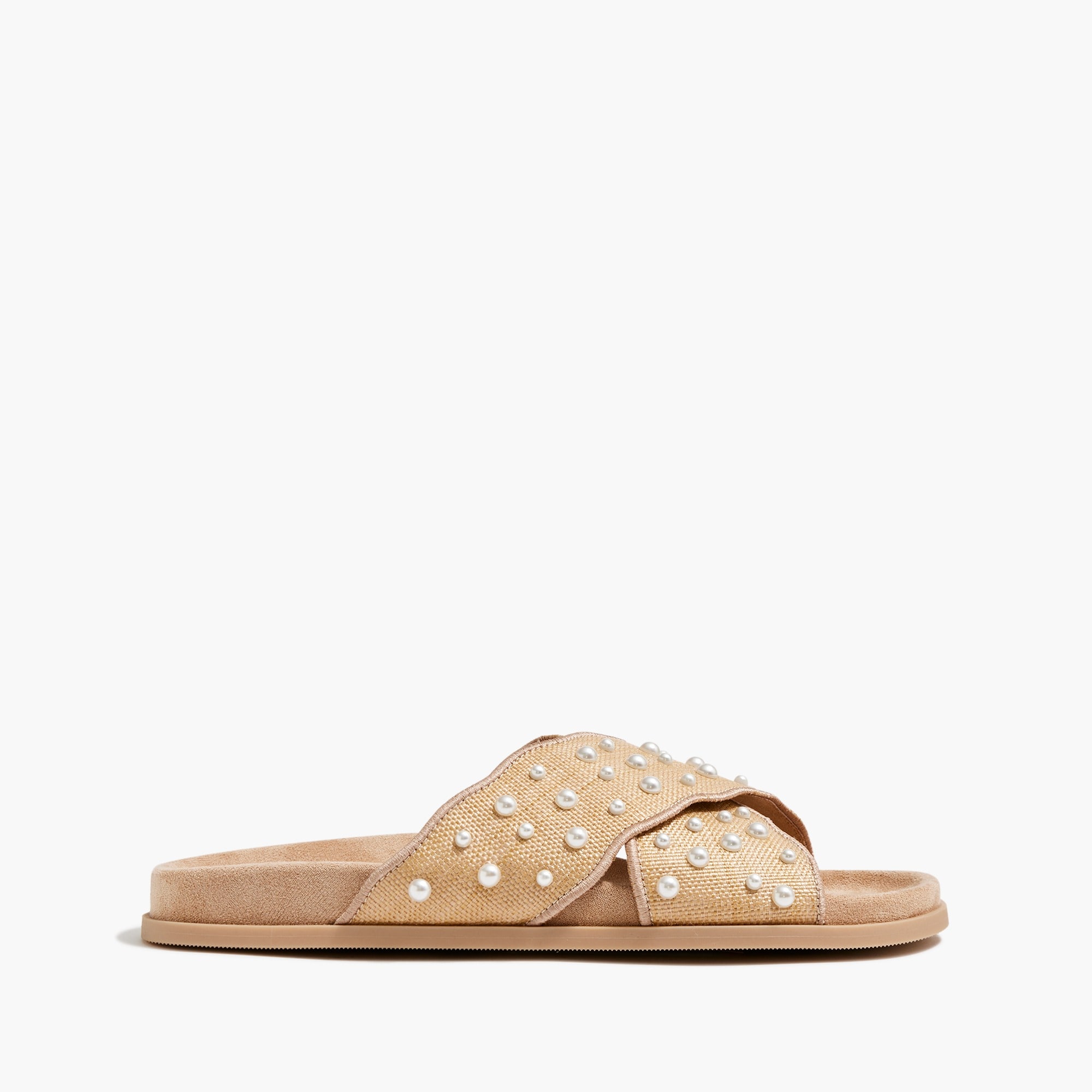 Scalloped slide sandals