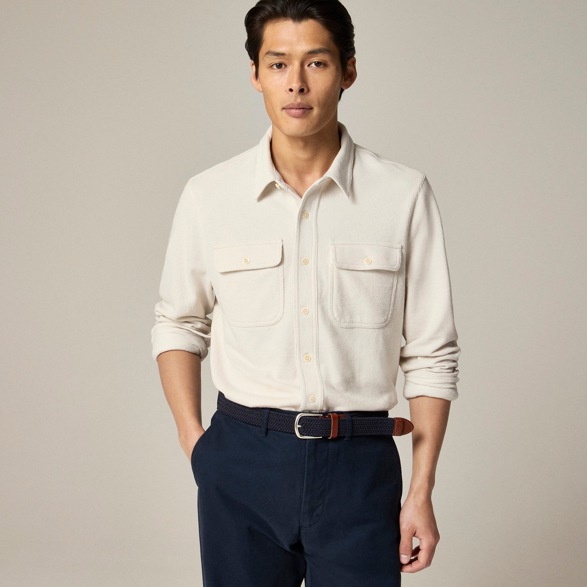 mens Long-sleeve textured sweater-tee shirt