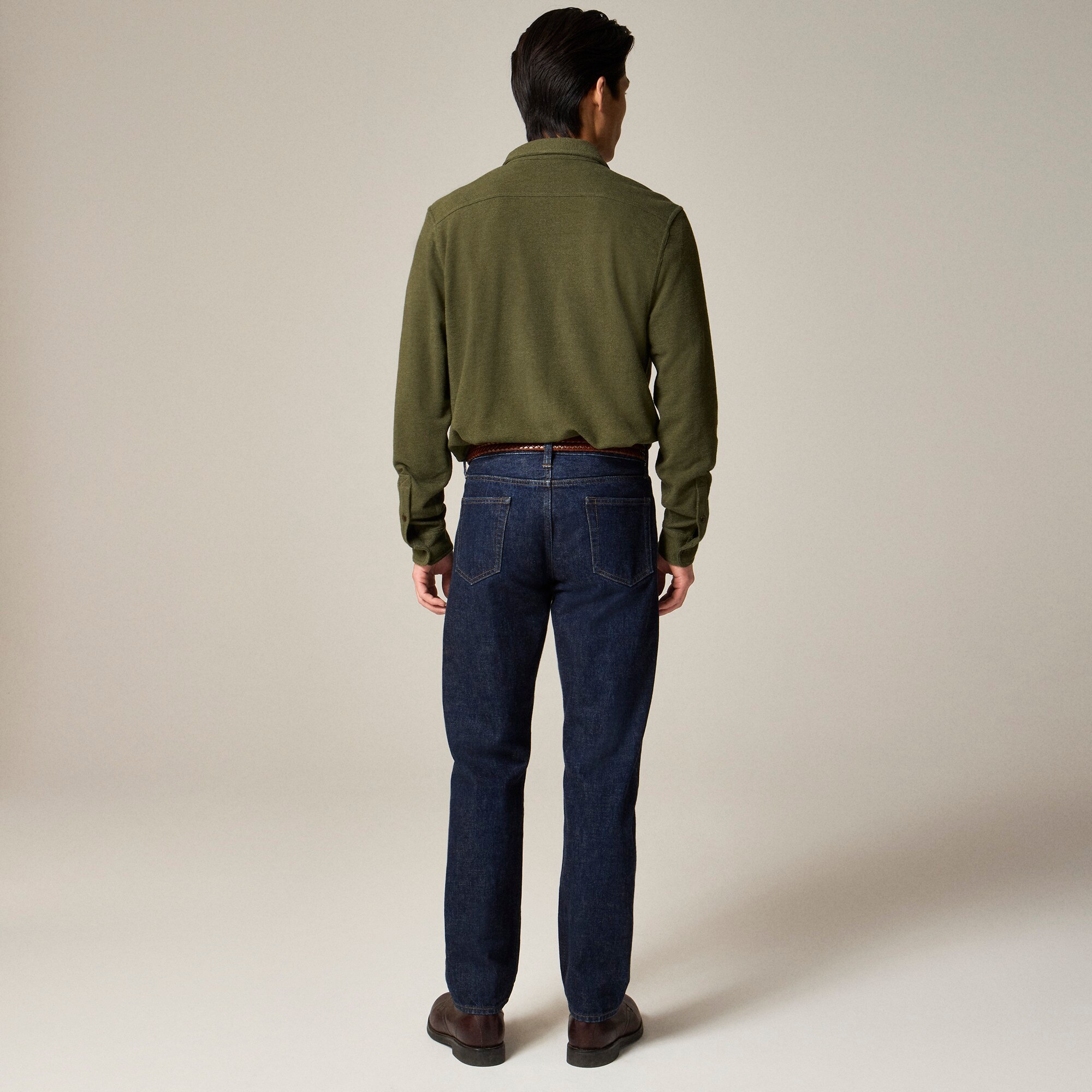 Long-sleeve textured sweater-tee shirt