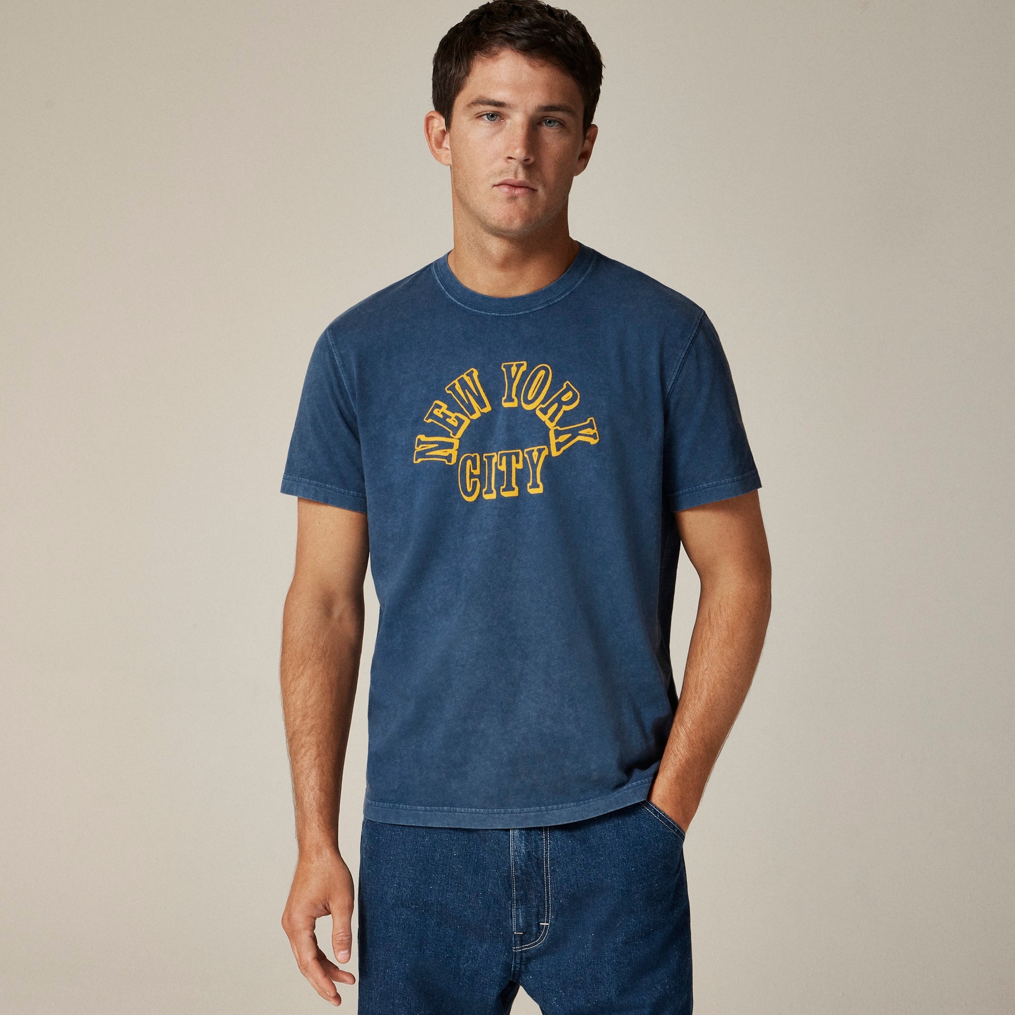 mens Vintage-wash cotton graphic T-shirt