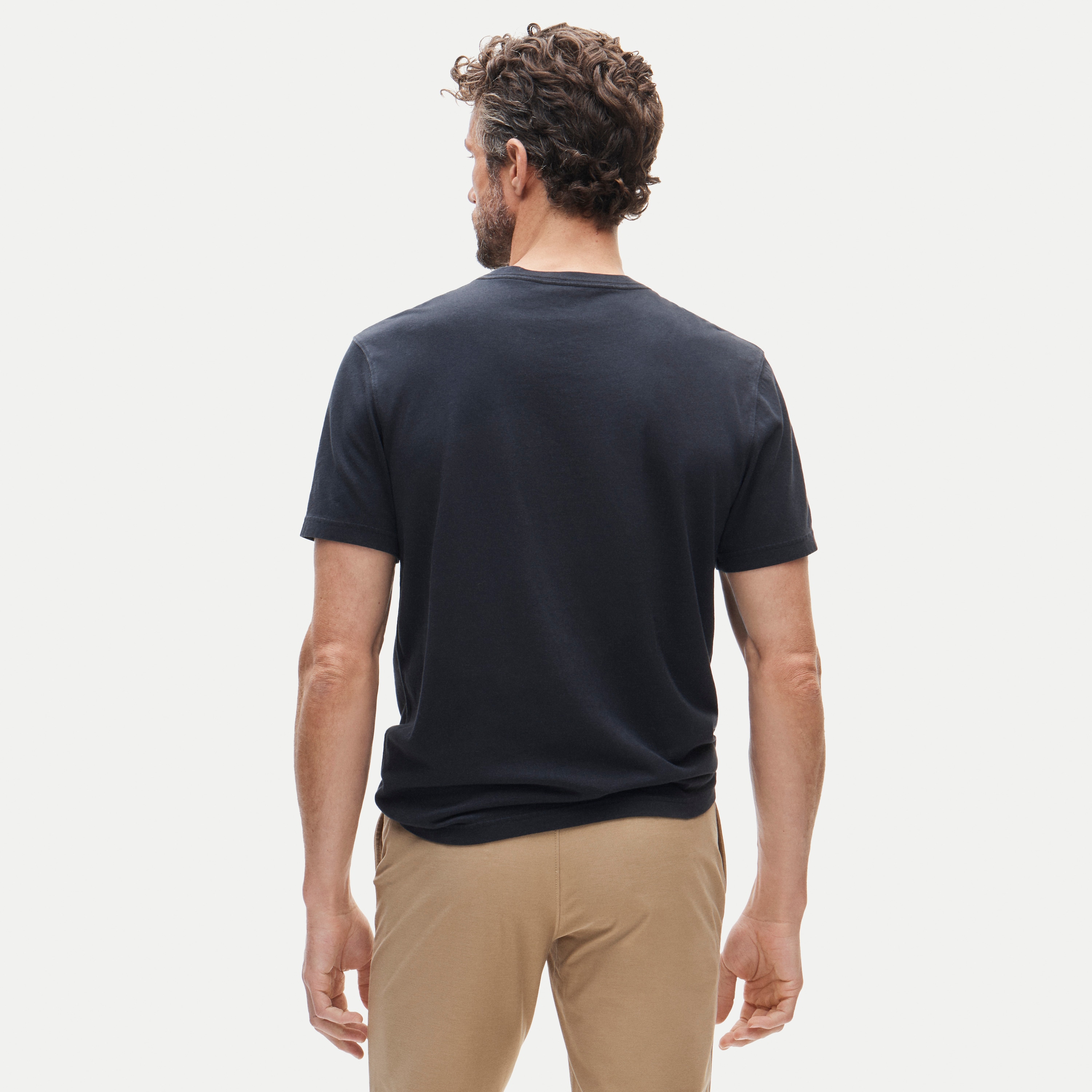 Short-sleeve vintage-wash cotton henley