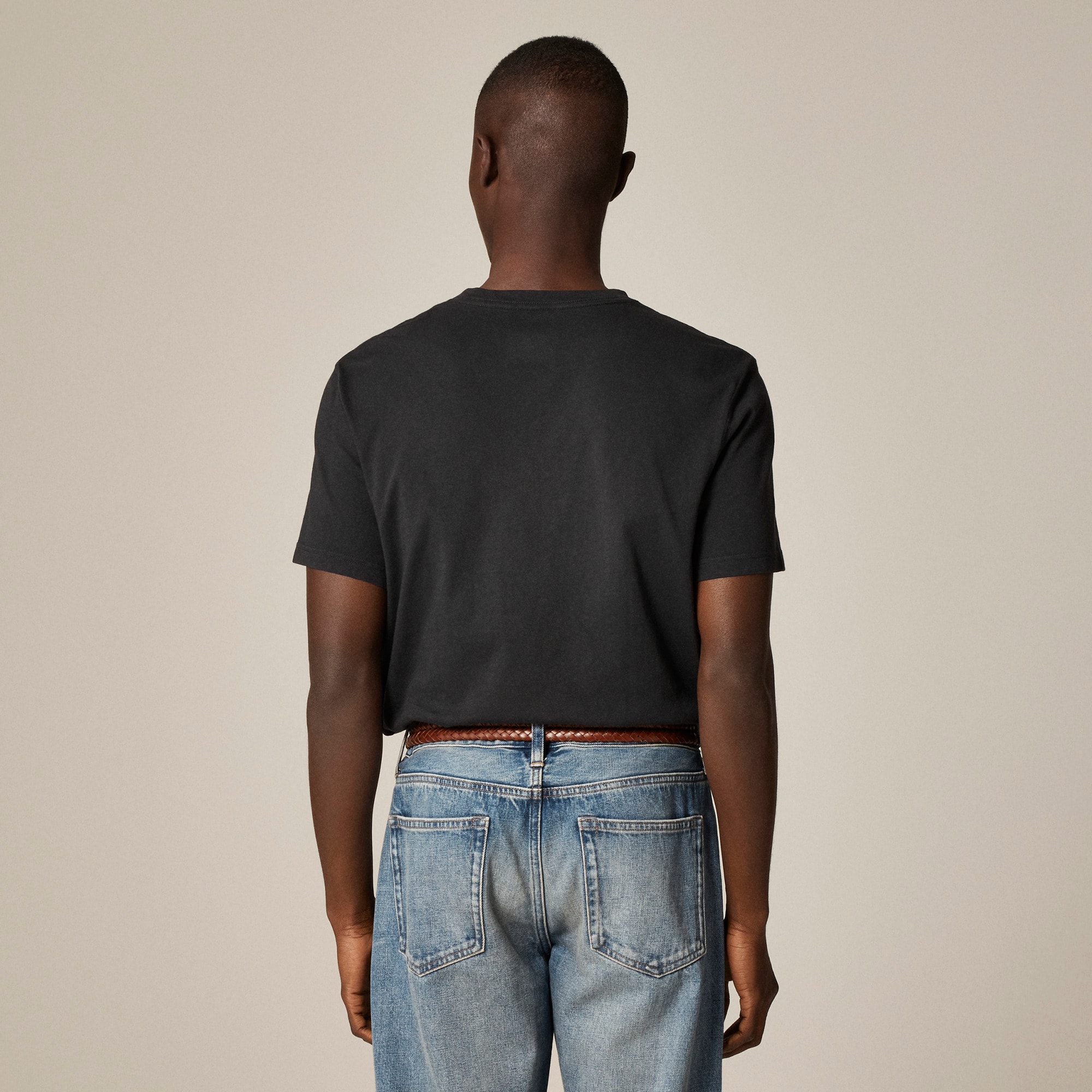 Short-sleeve vintage-wash cotton henley