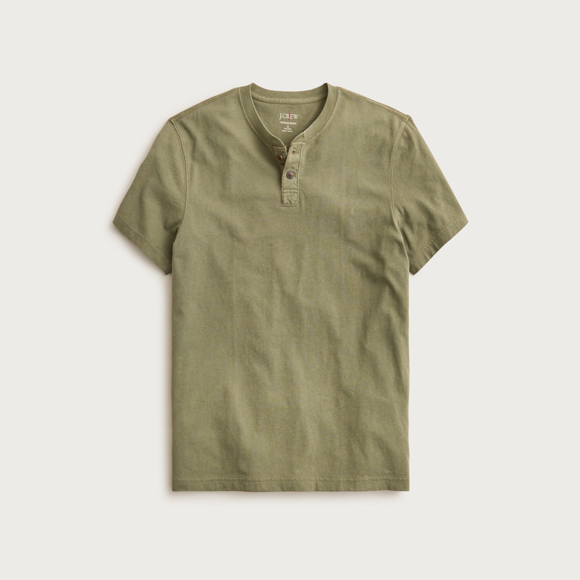 T-Shirt Henley À Col SS Gris Vert Taille XL