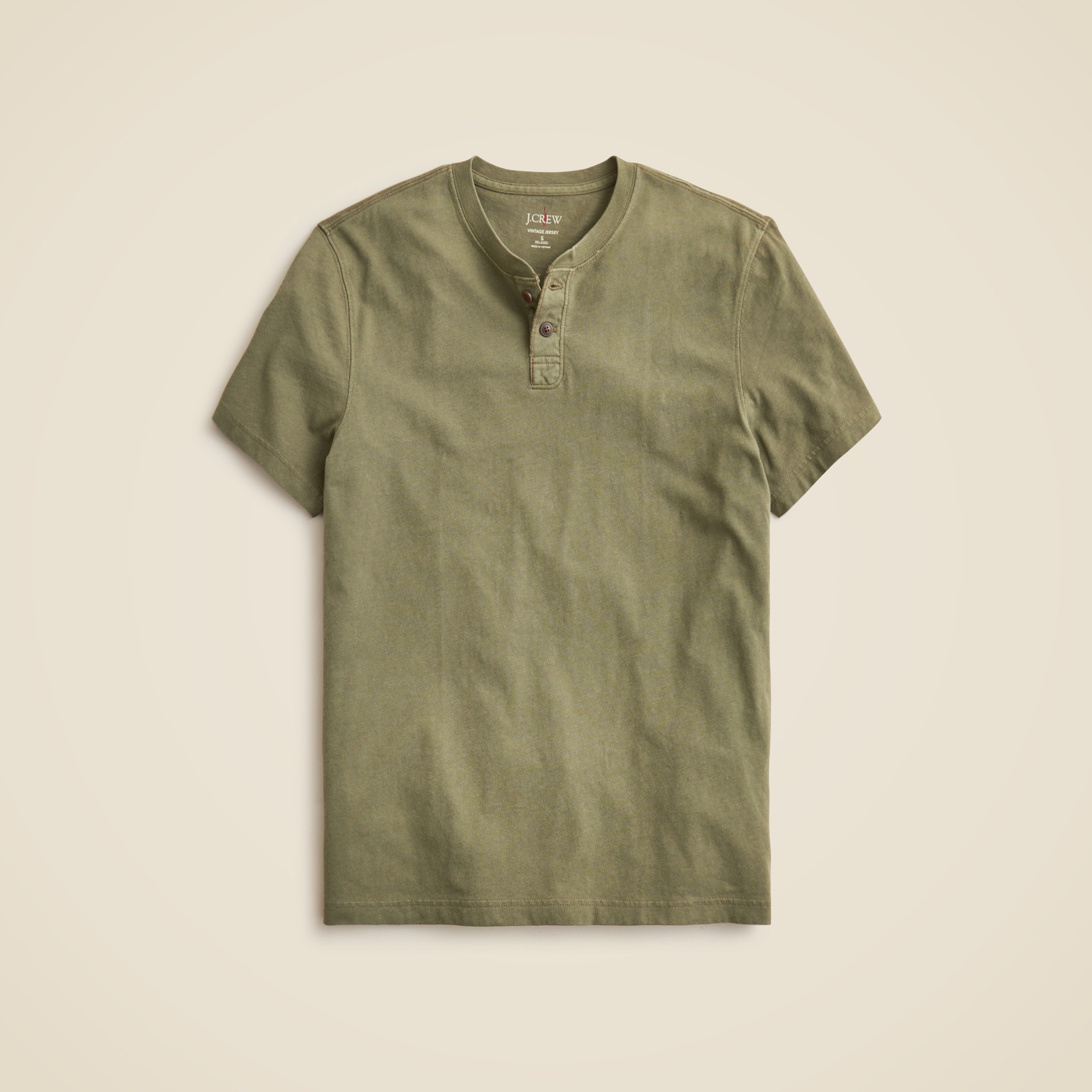 mens Short-sleeve vintage-wash cotton henley