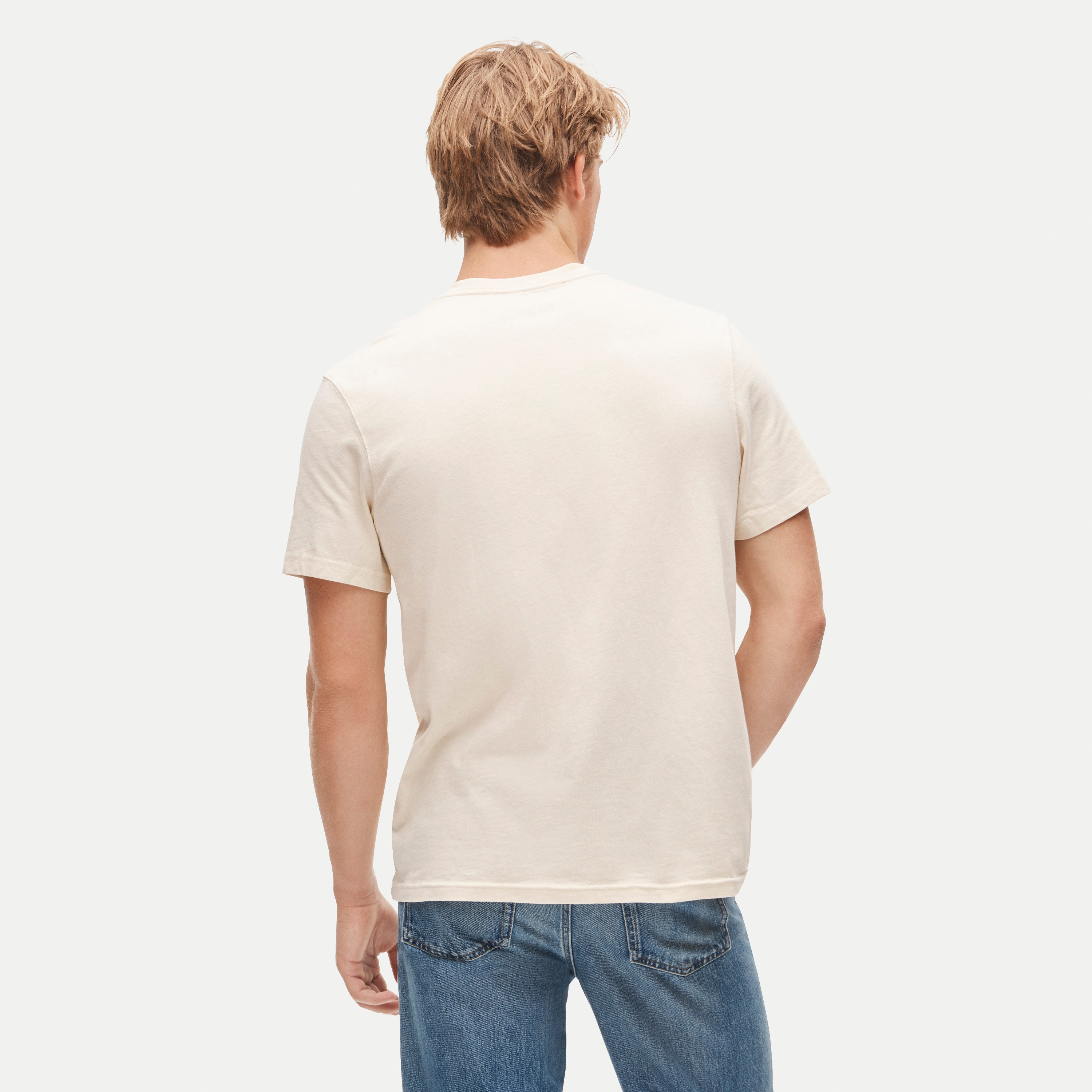 Short-sleeve vintage-wash cotton henley