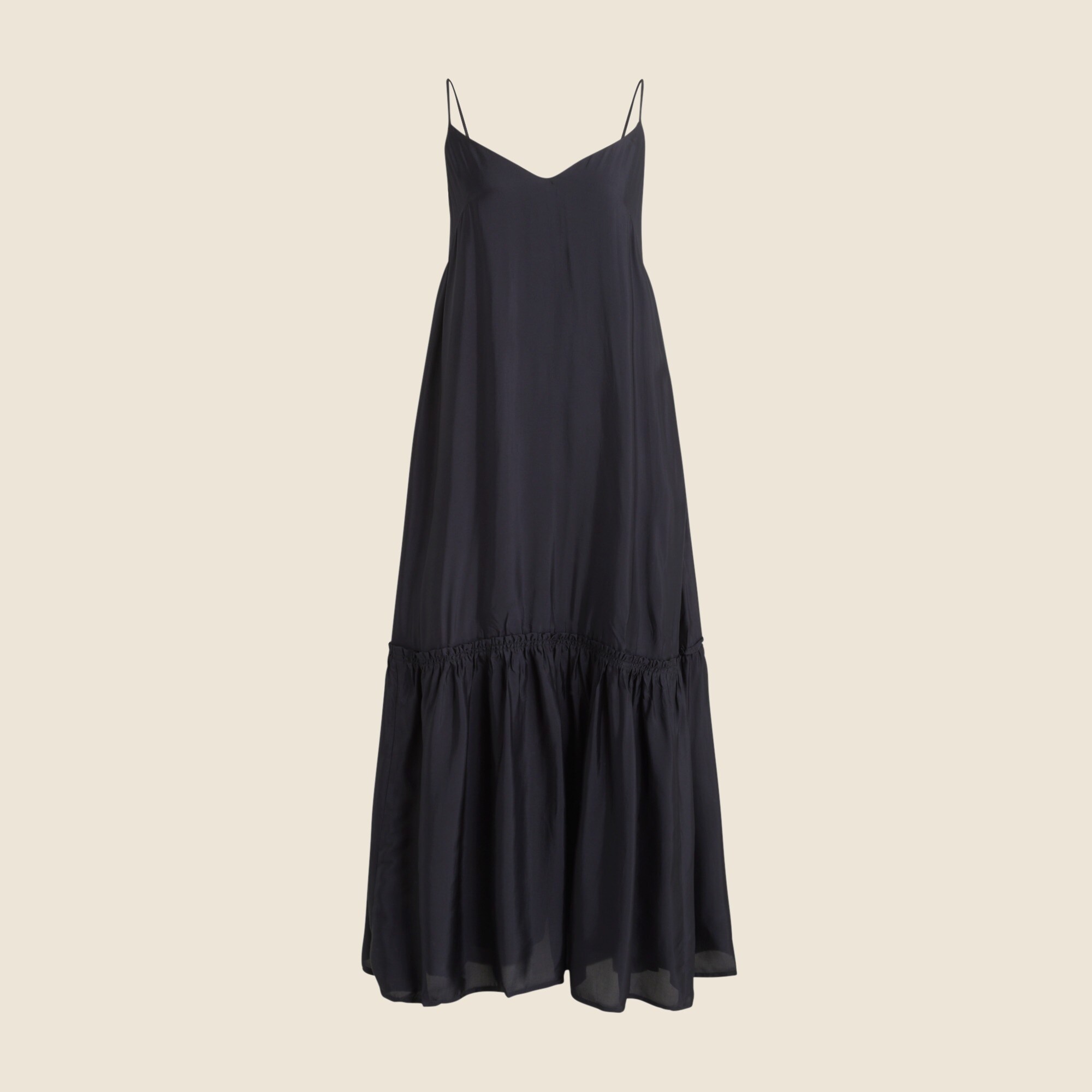 Tiered drapey viscose twill dress
