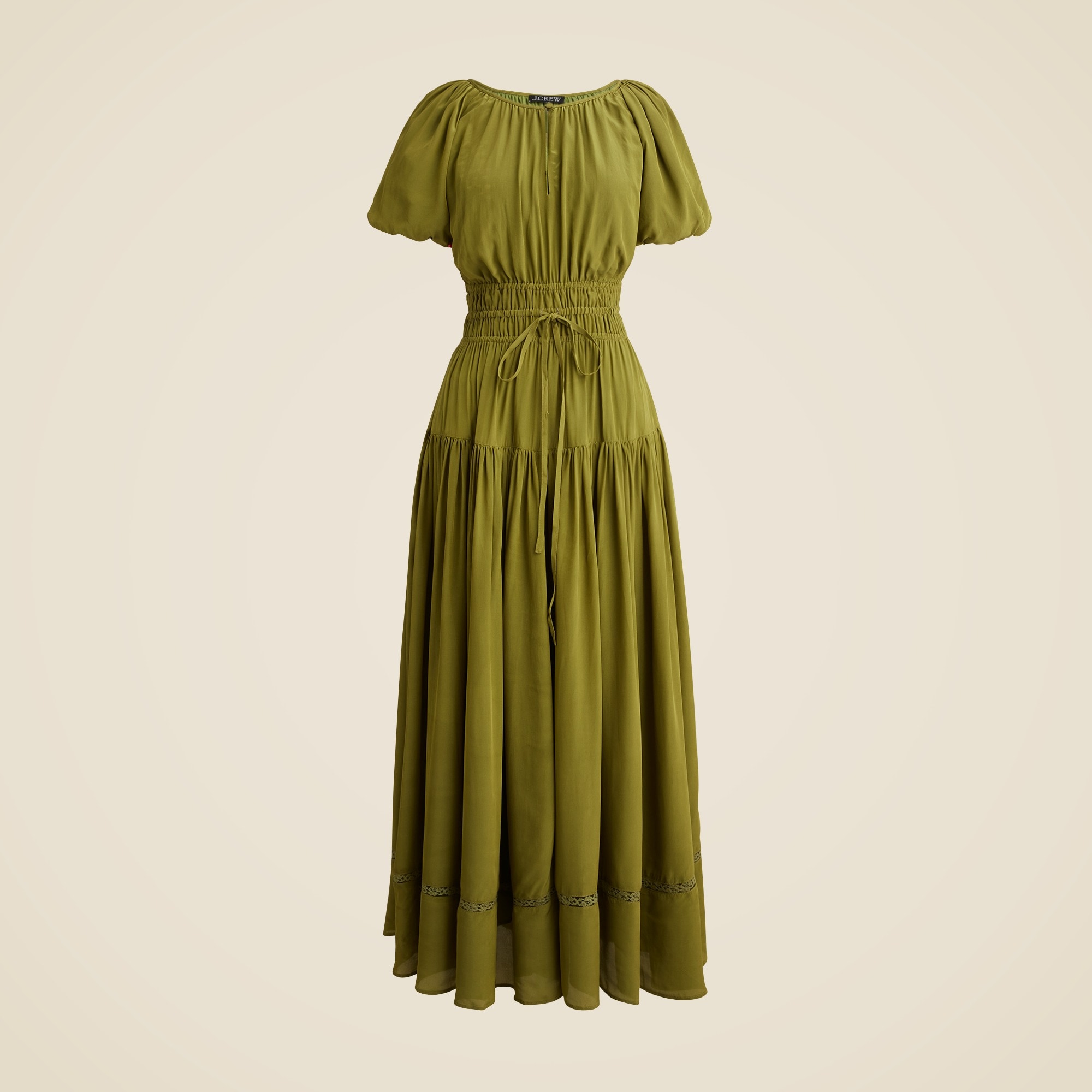 Elena Puff-sleeve Dress With Lace Trim For Women | J.Crew