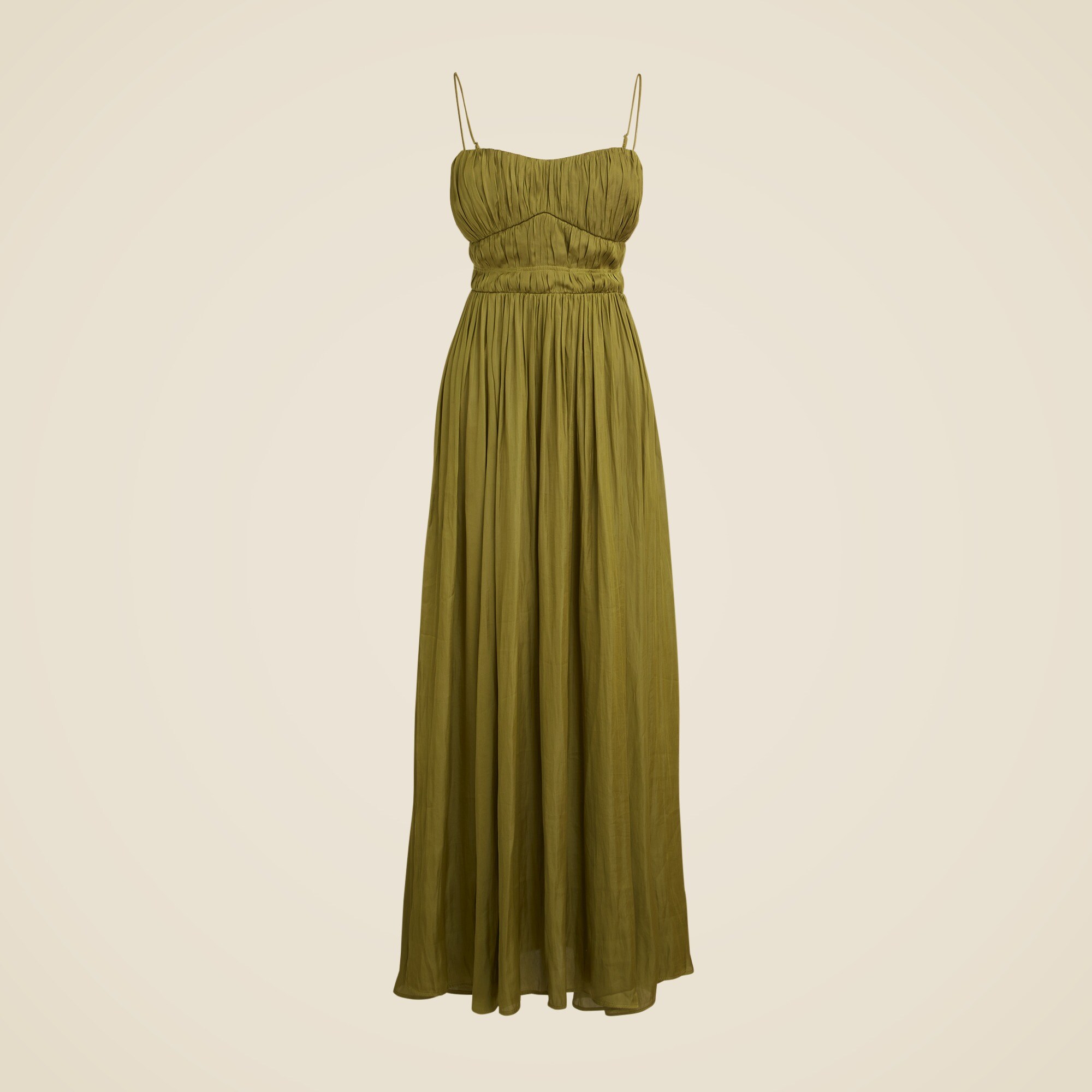 Gathered Dress In Luster Crepe For Women | J.Crew