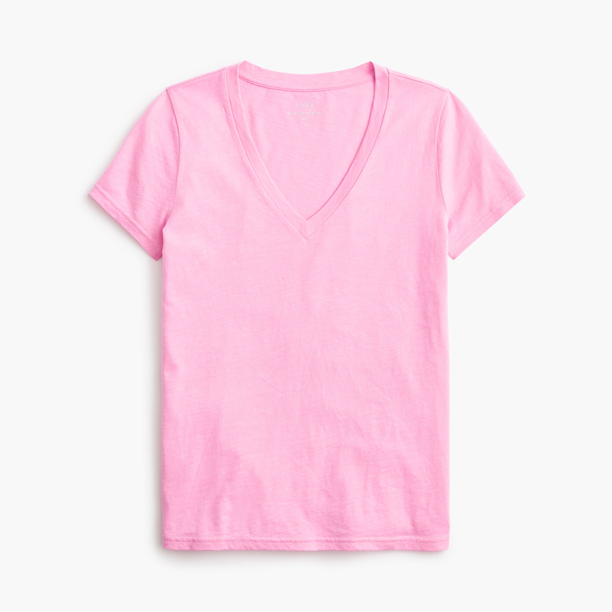 womens Short-sleeve vintage cotton V-neck tee
