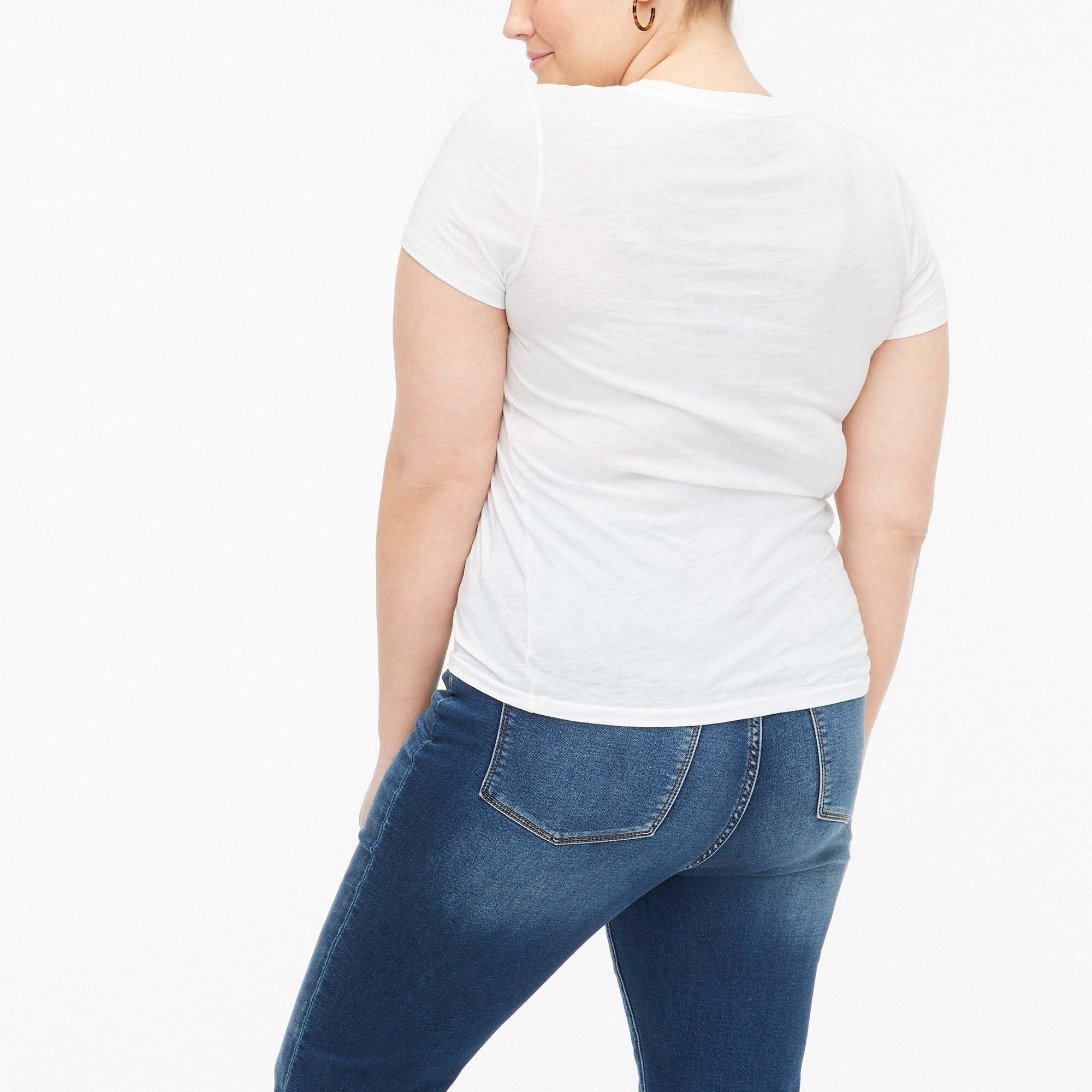 Short-sleeve Vintage Cotton V-neck Tee For Women | Factory