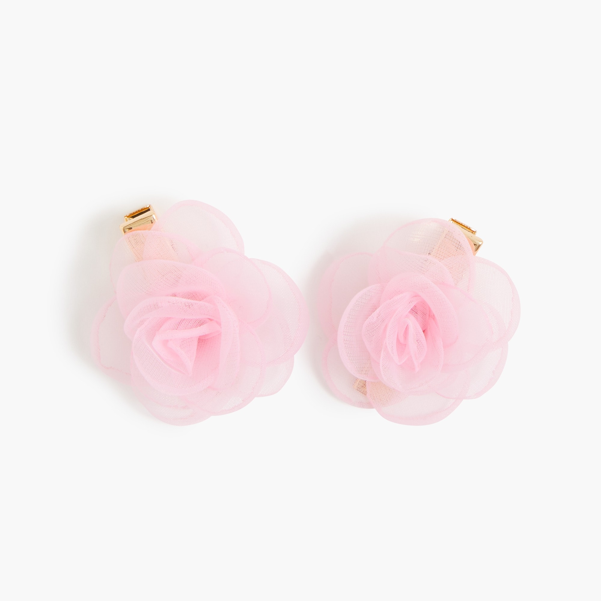 girls Girls' organza flower hair clips