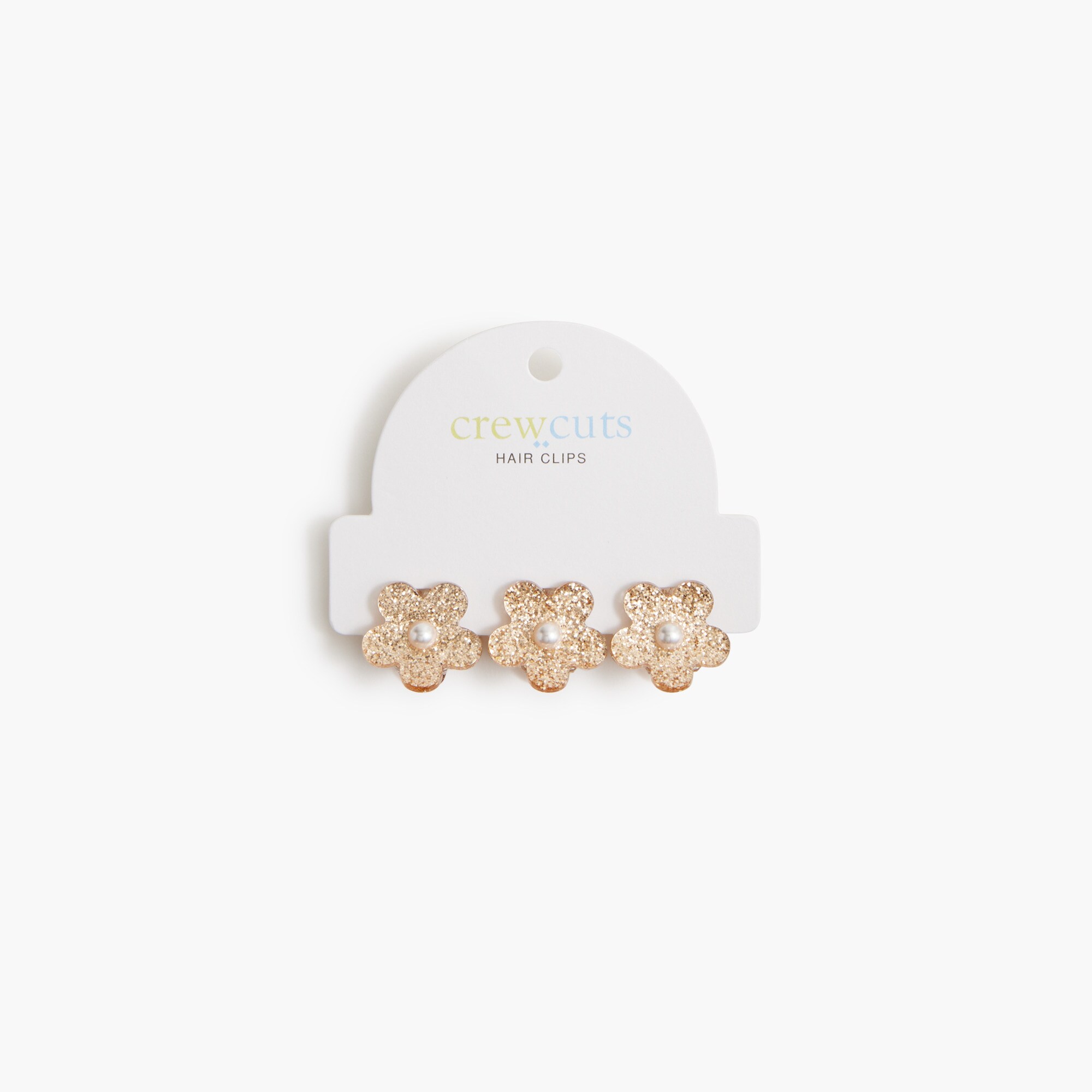 Girls' pearl flower mini hair clips set-of-three