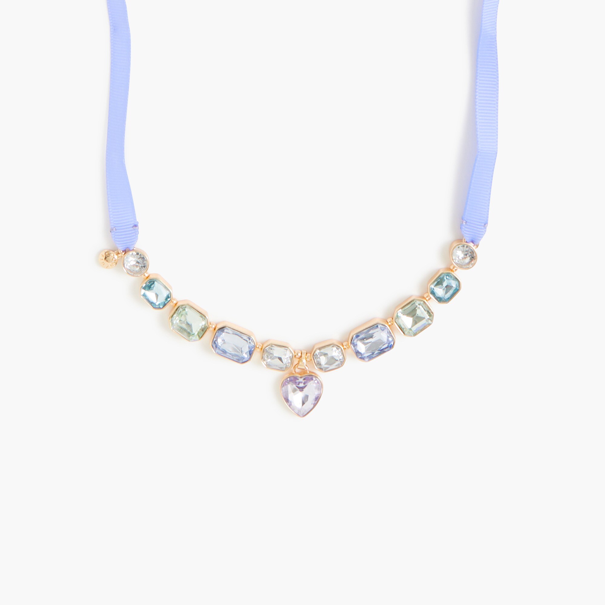  Girls' gem ribbon necklace