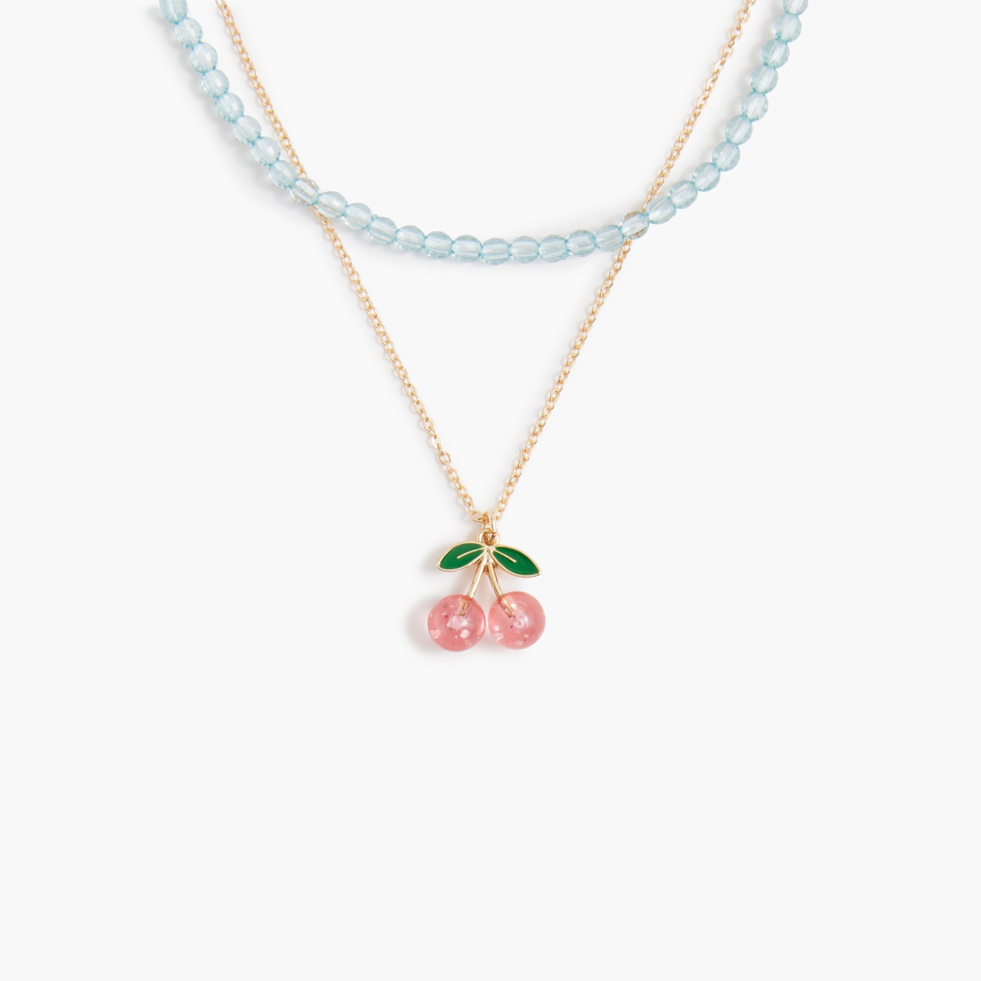 girls' double-strand cherry necklace for girls