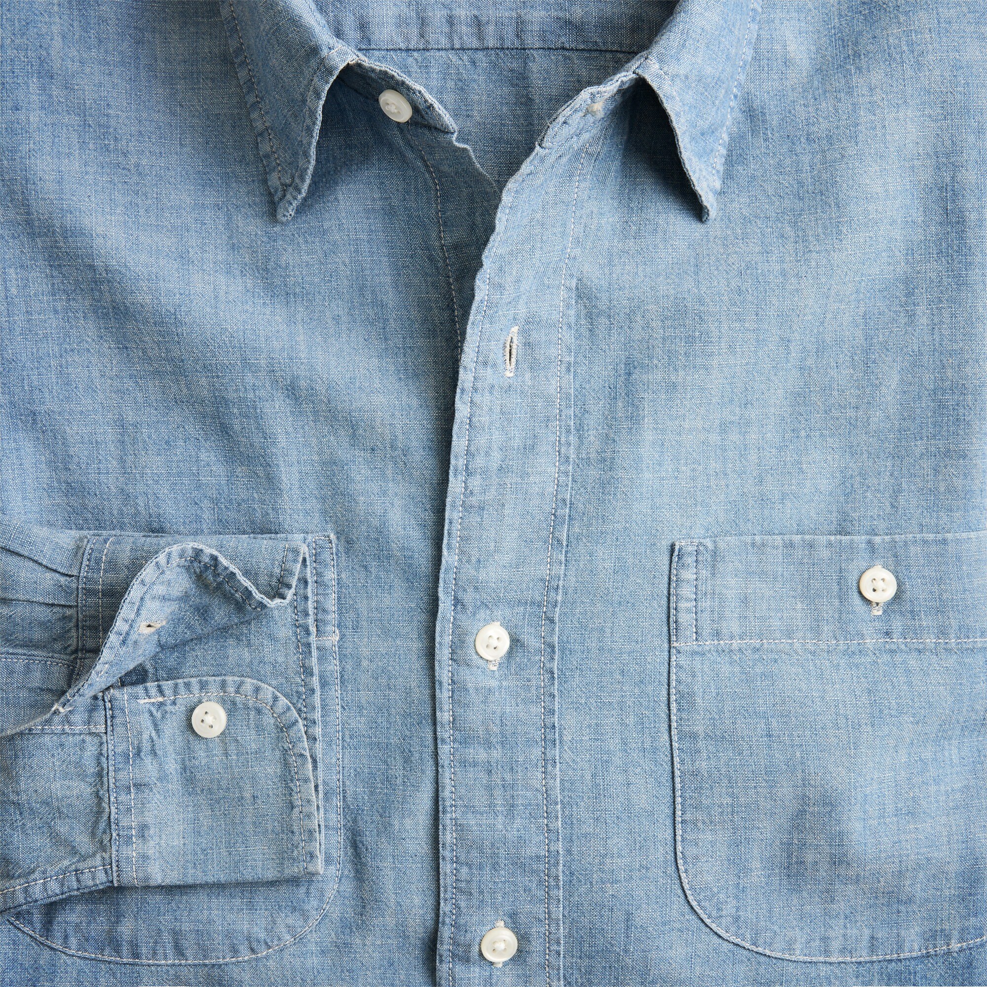 Giant-fit organic cotton chambray workshirt
