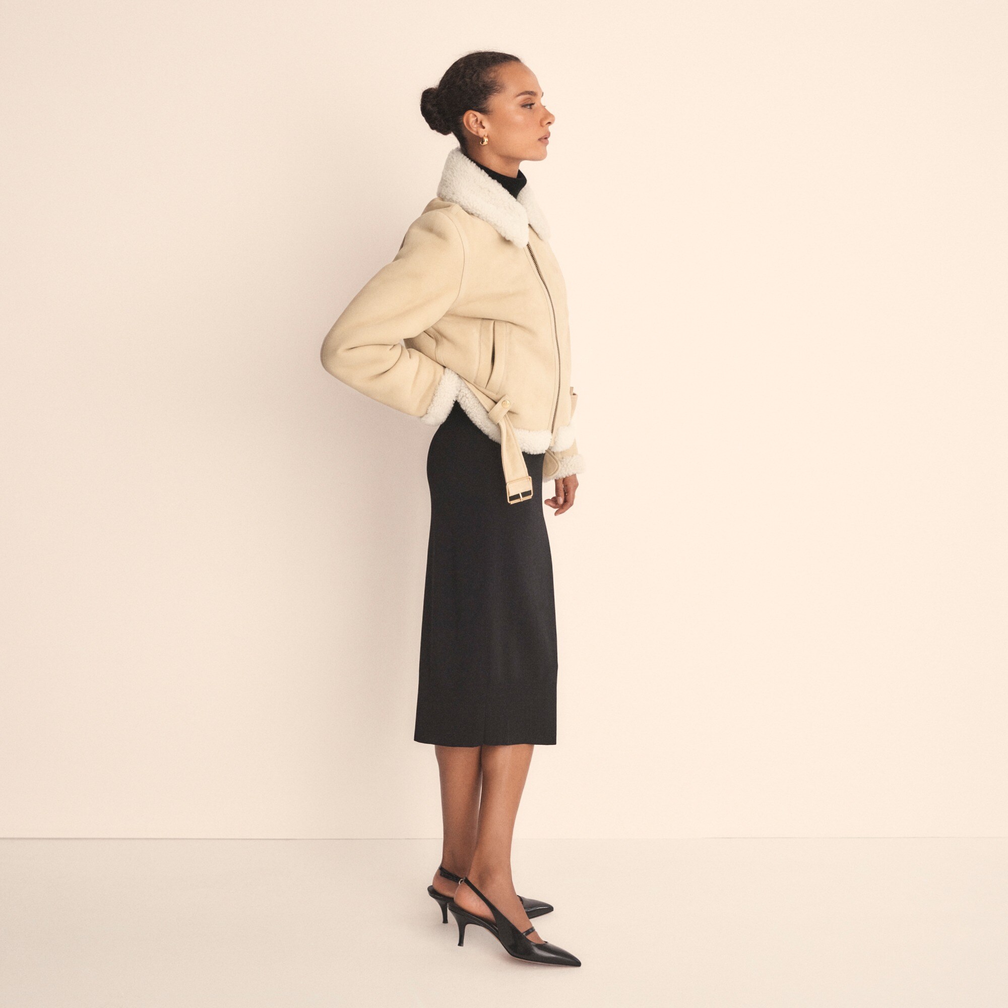 womens Collection shearling-lined jacket