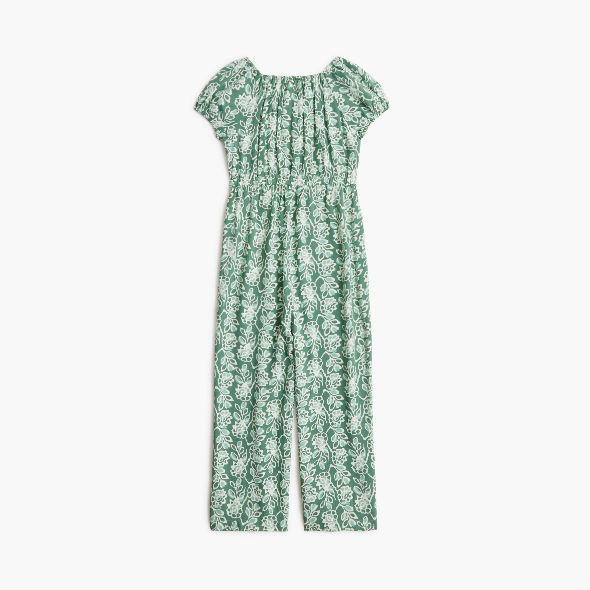 Girls' block-print jumpsuit