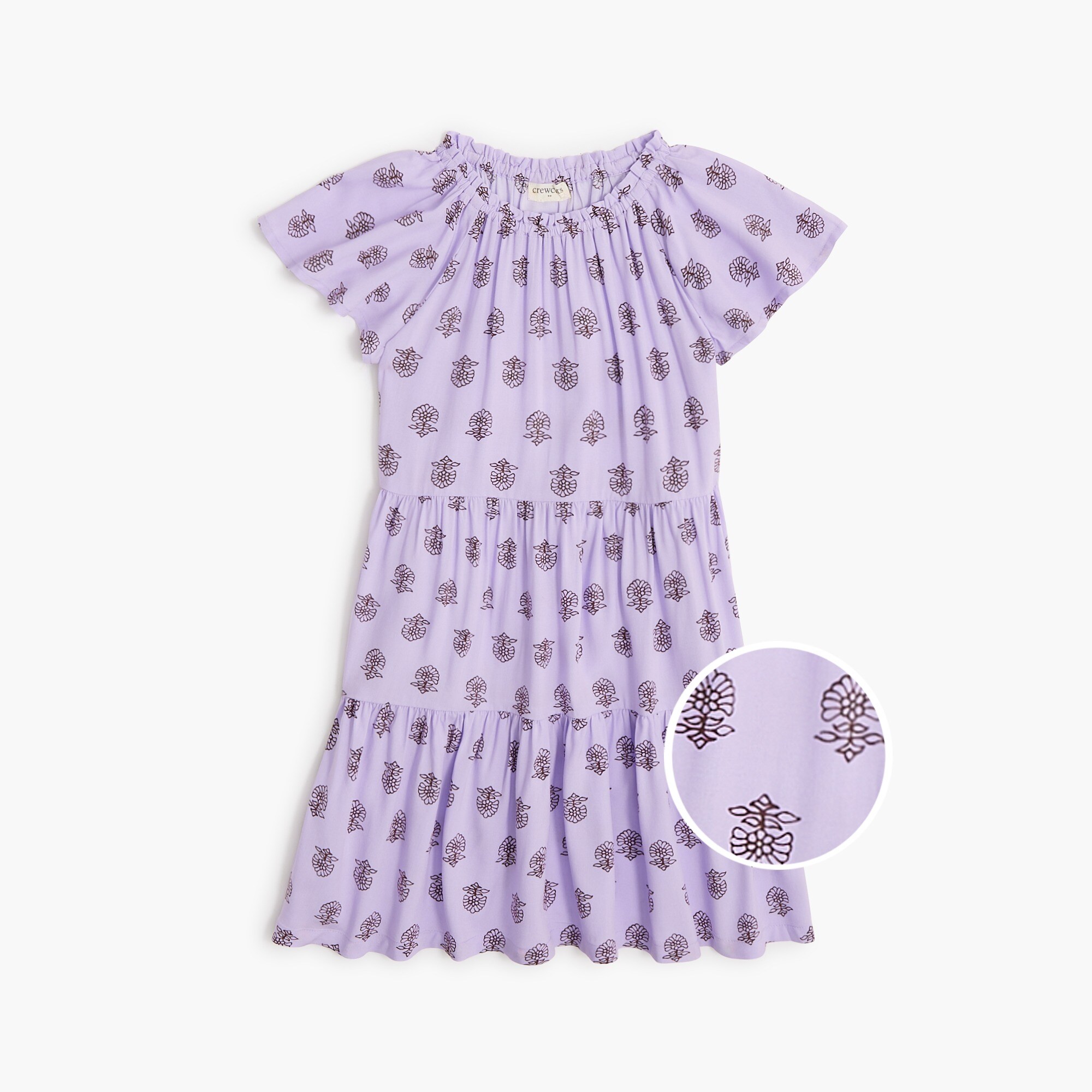 purple block print dress Purple Floral Hand Block Print Cotton Midi Dress, Long Sleeve Boho Tiered Gown, Jaipur Artisanal Summer Dress, Lilac Cotton Dress