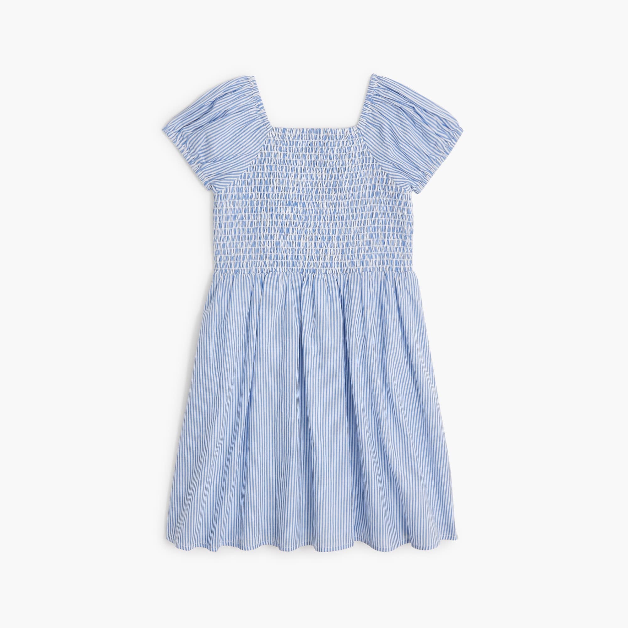 Girls' striped smocked dress