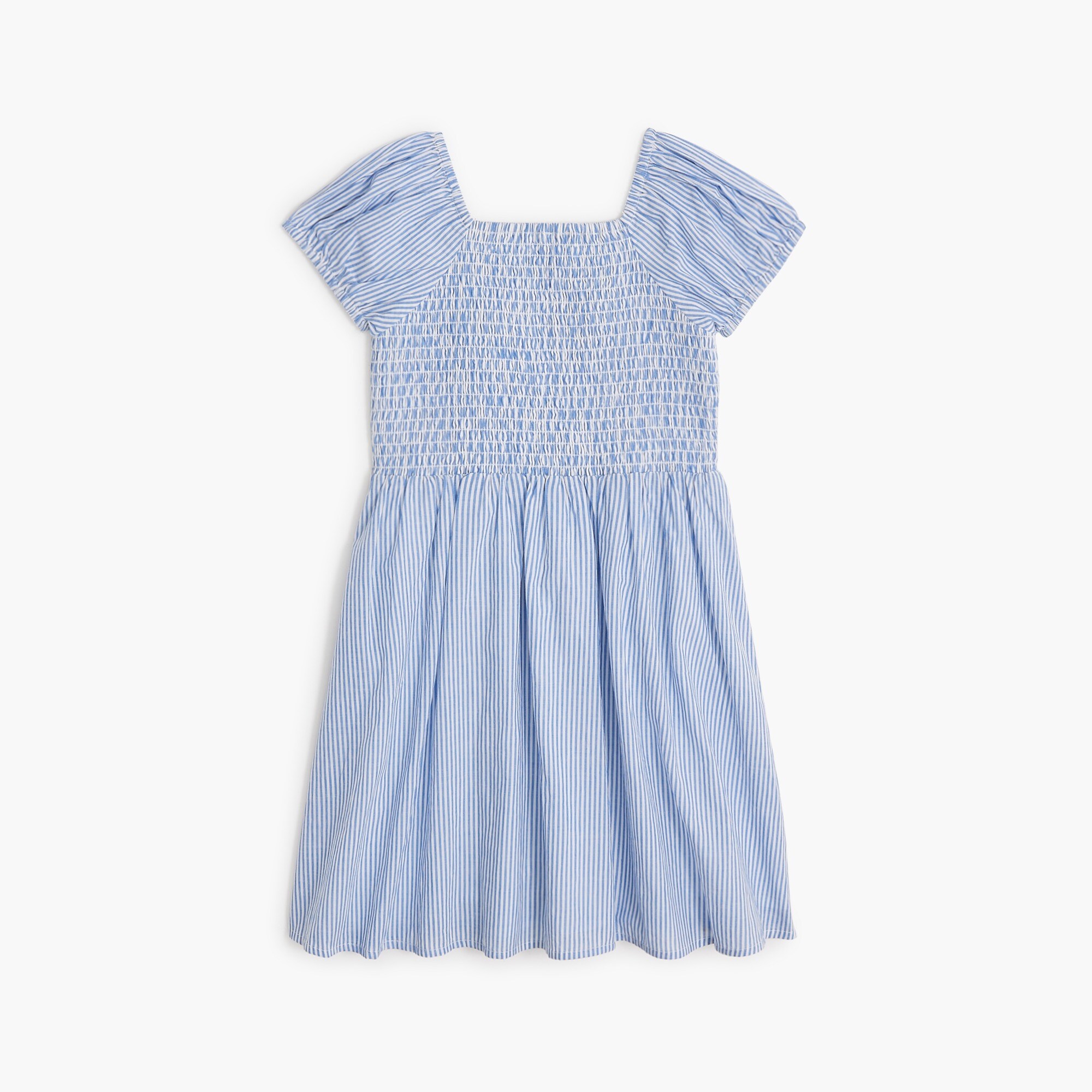Girls' striped smocked dress