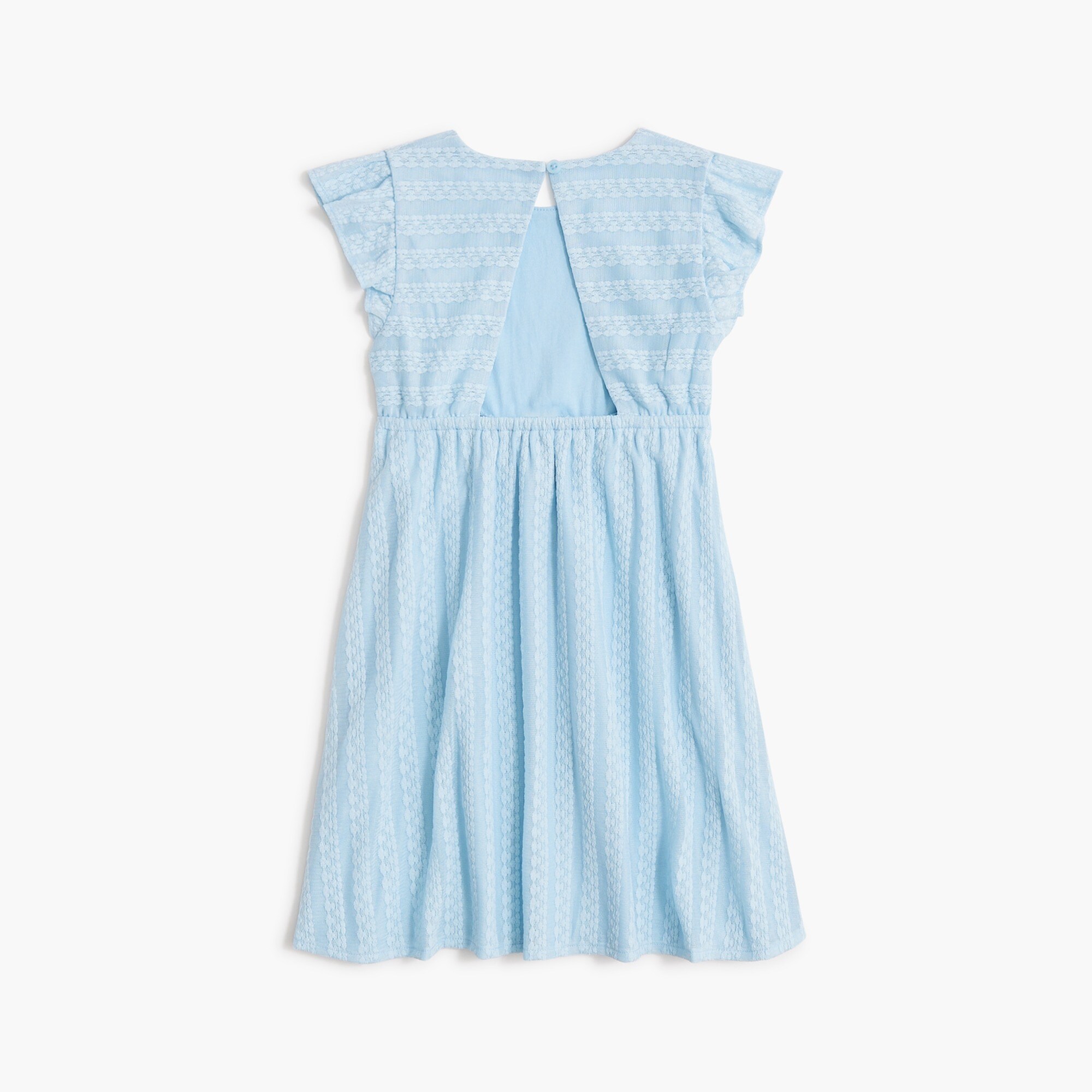 Girls' knit flutter-sleeve dress