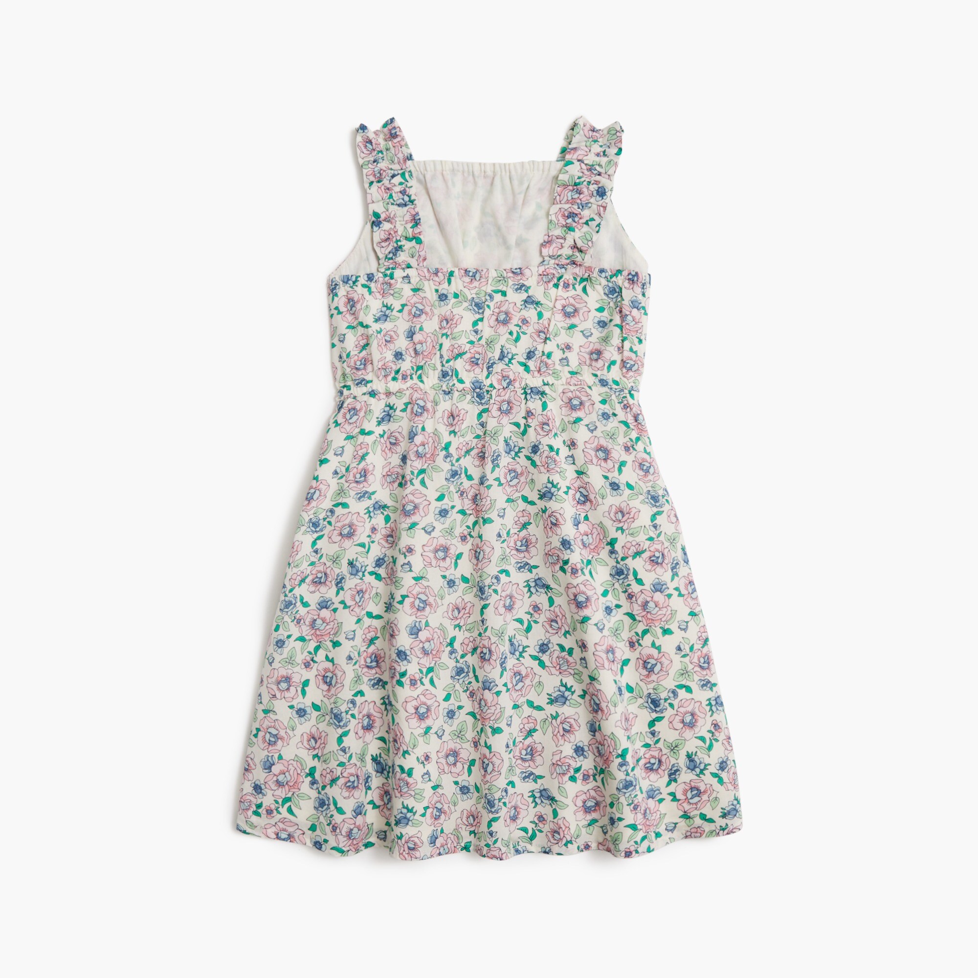 Girls' floral ruffle-strap dress