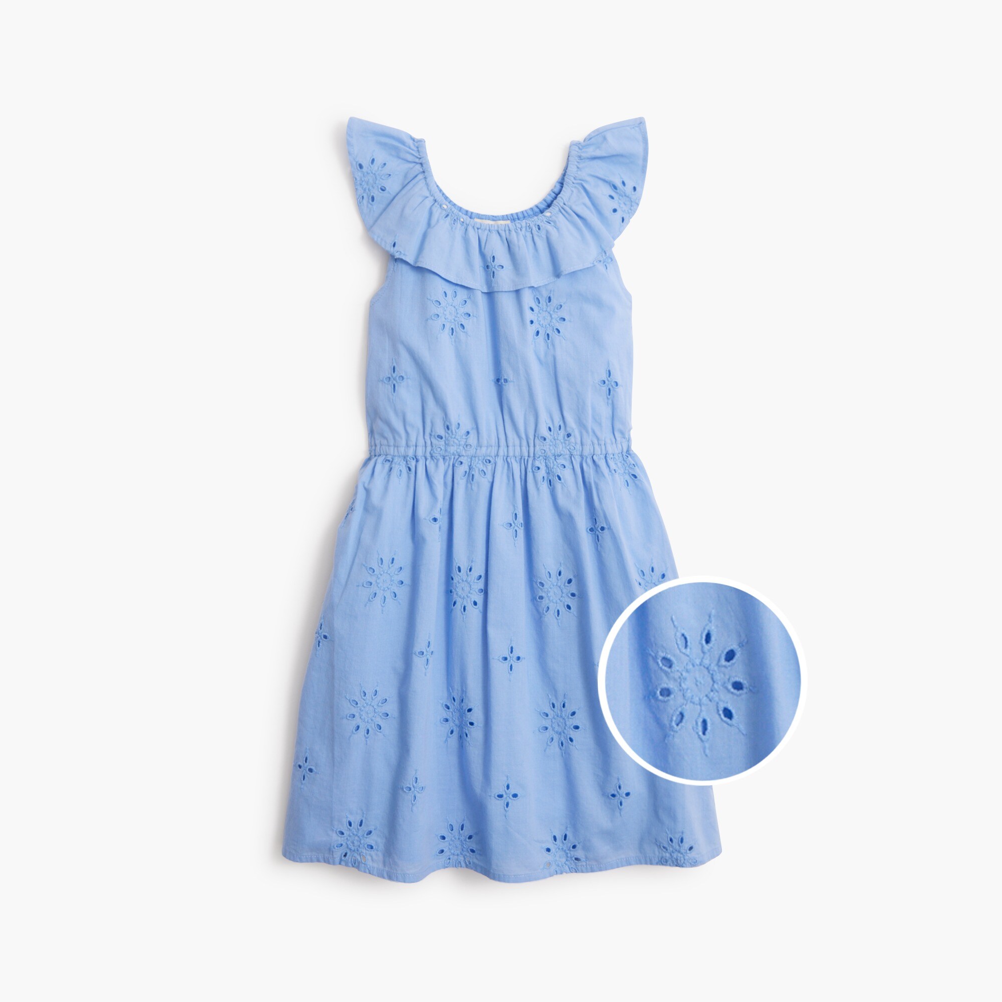 girls' ruffleneck eyelet dress for girls