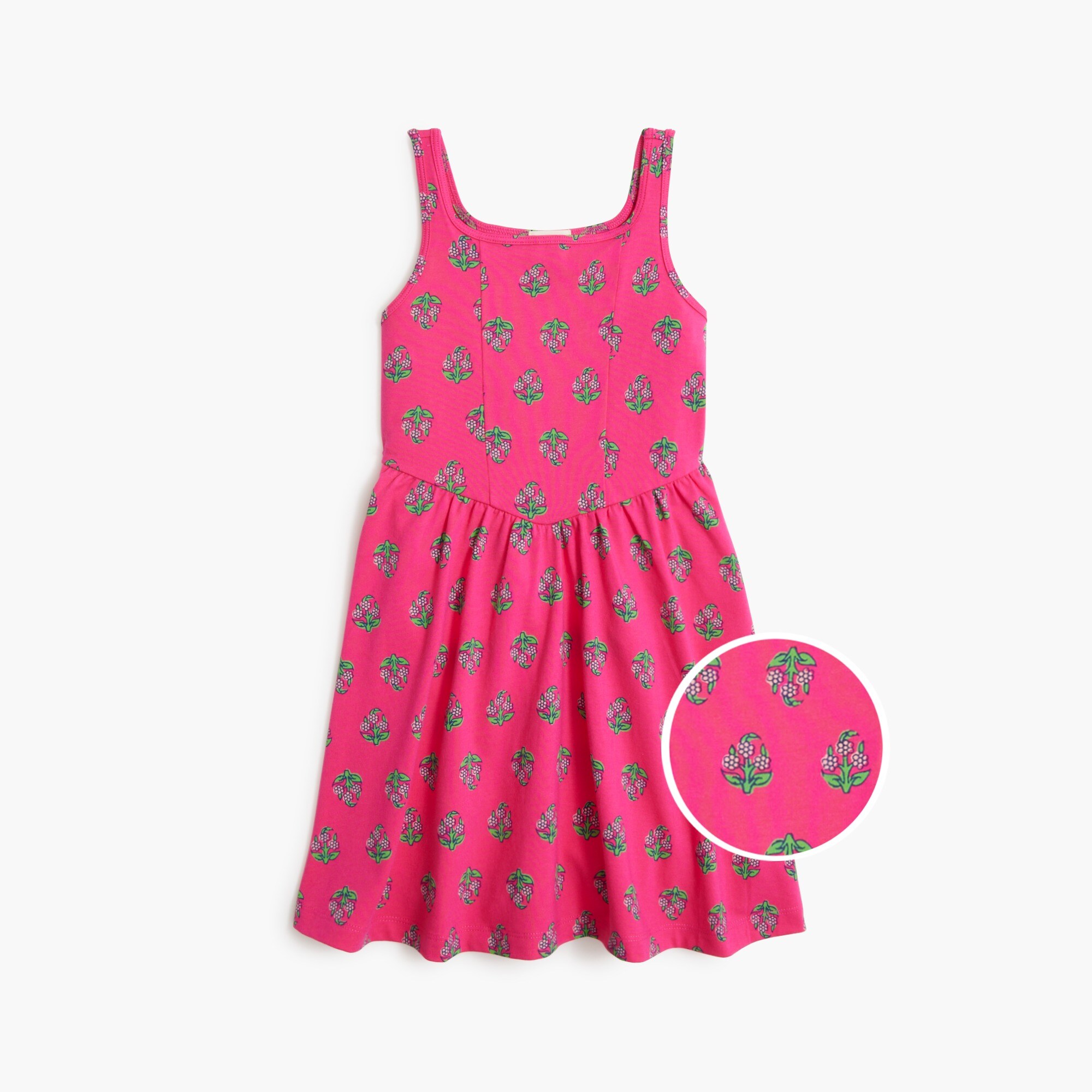 girls' block-print tank dress for girls