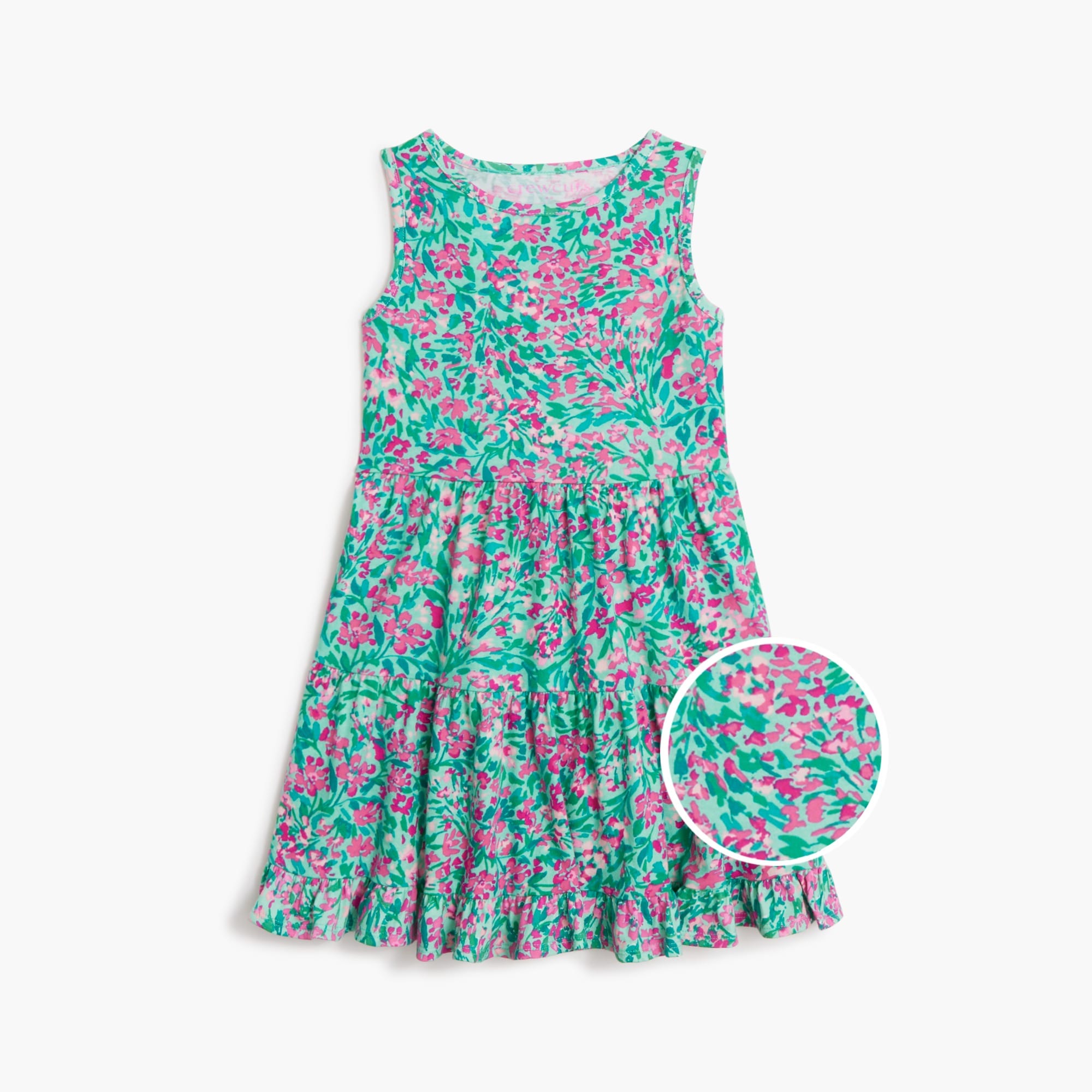  Girls' floral tank dress